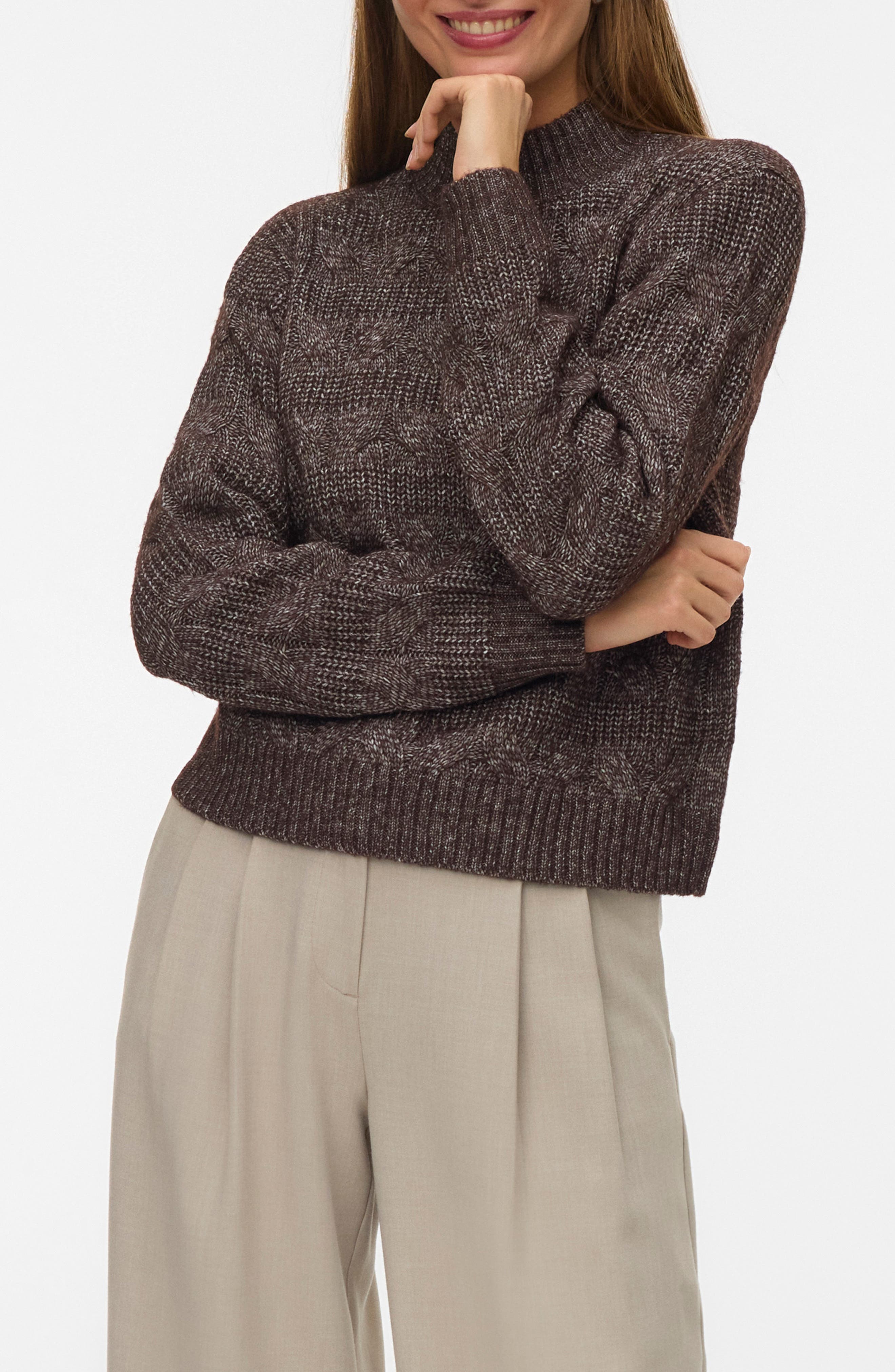 Virgo Cable Stripe Mock Neck Sweater - image 1