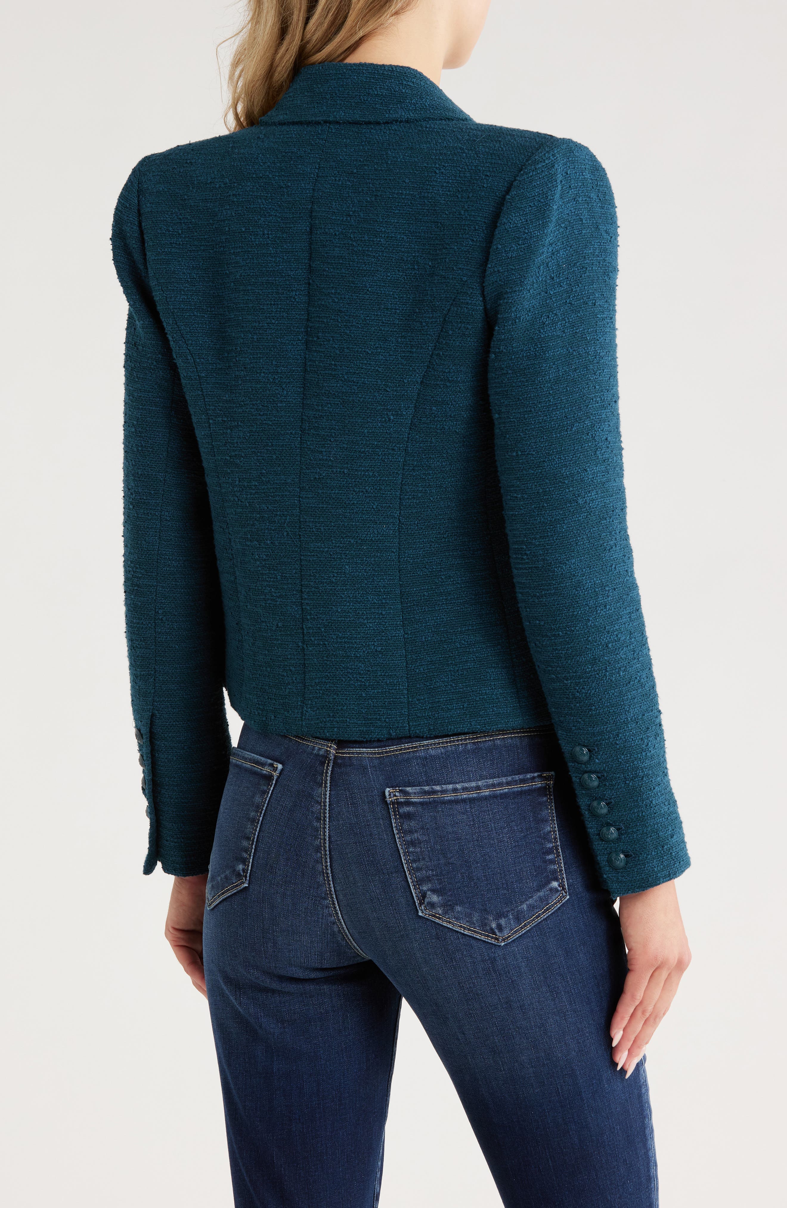 Brooke Double Breasted Crop Cotton Blend Blazer - image 2