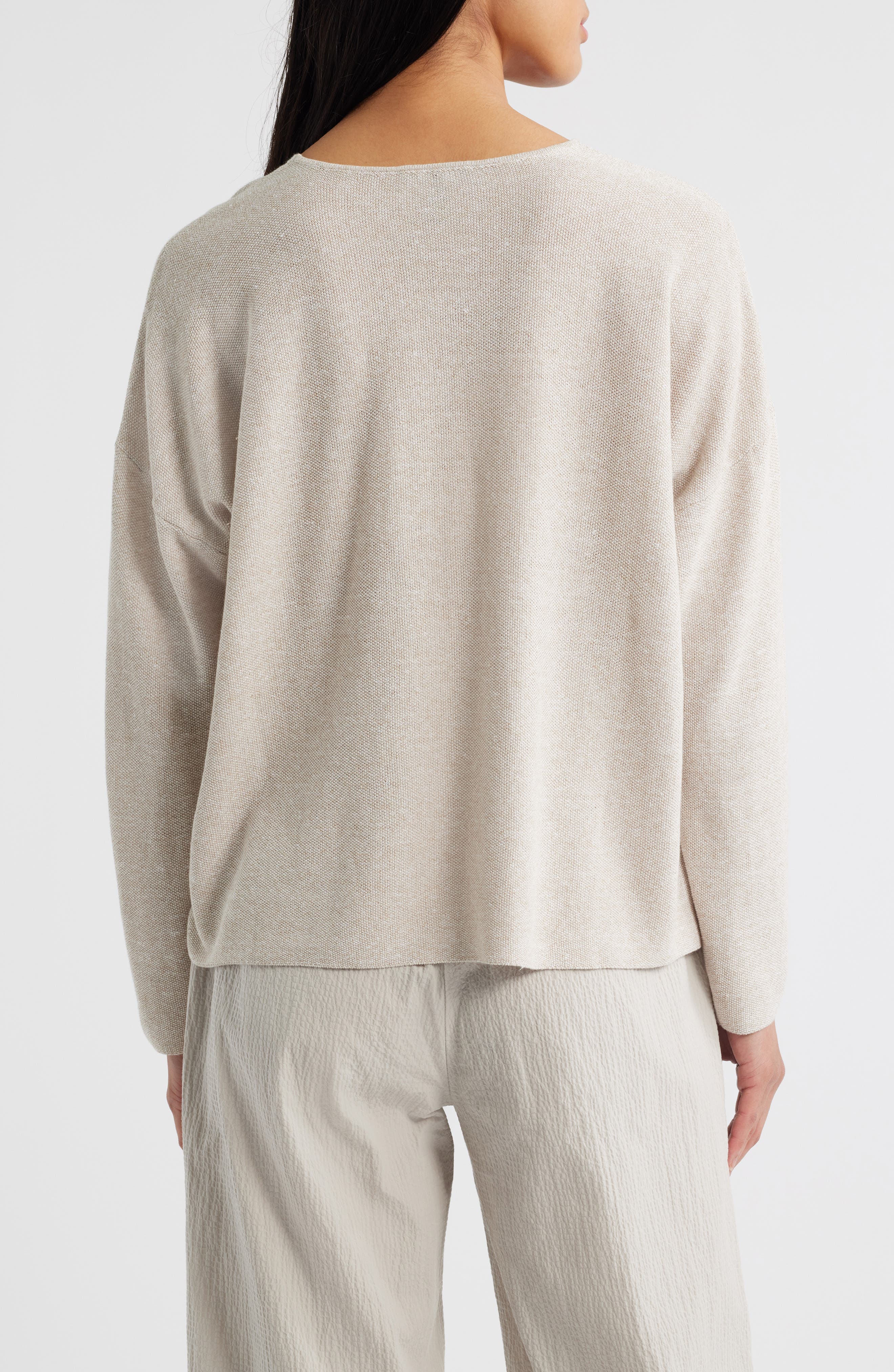 Organic Linen & Organic Cotton V-Neck Sweater - image 2