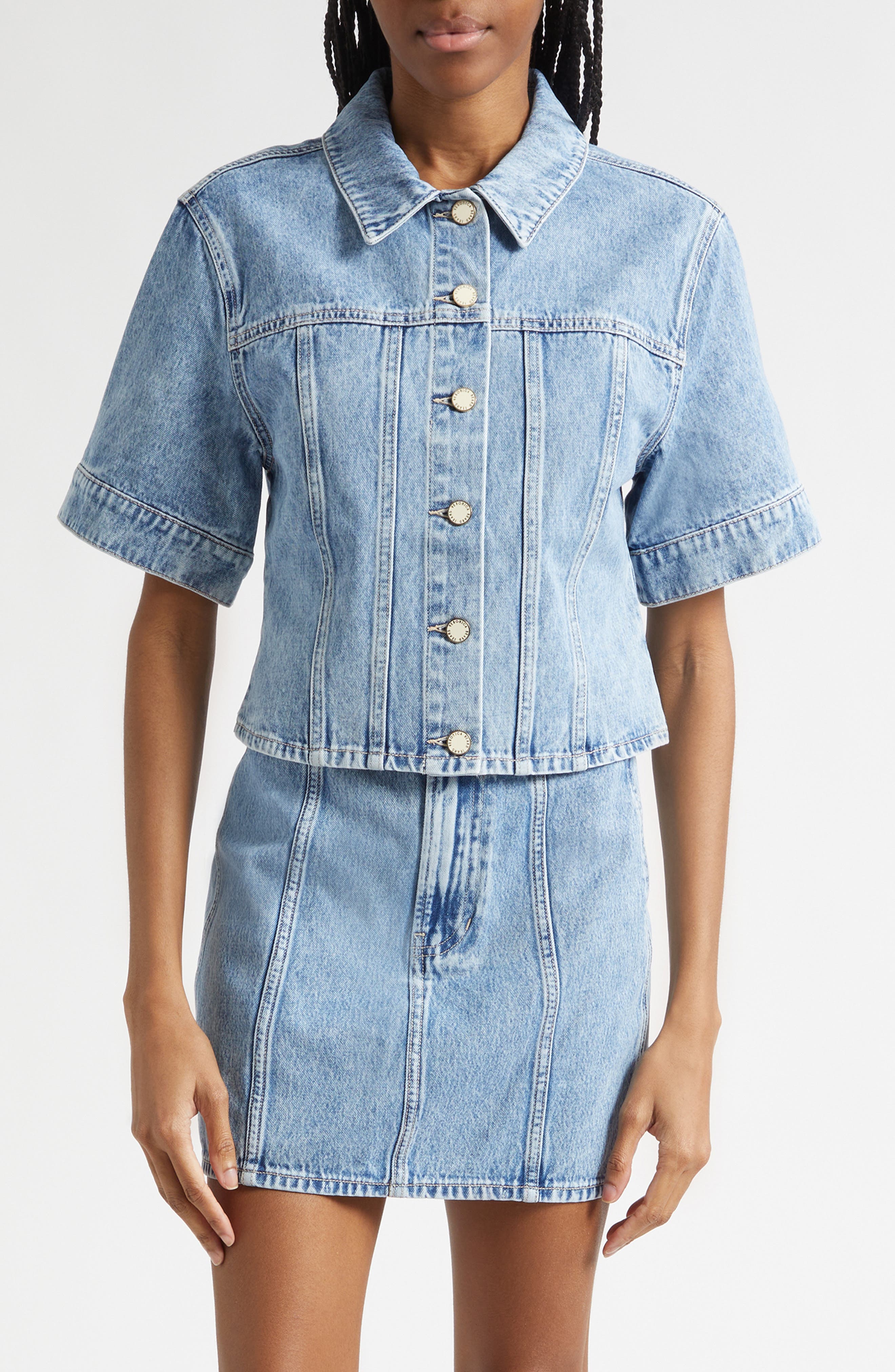 Malcom Short Sleeve Denim Jacket - image 1