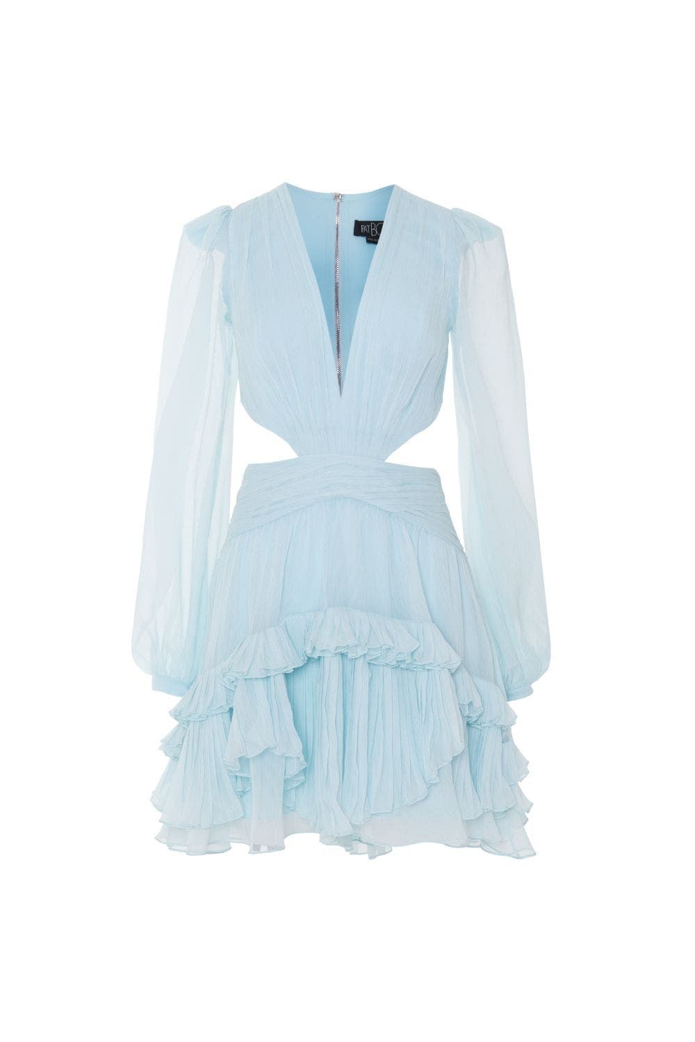 Silk Plisse Essence Cut Out Mini Dress - image 1