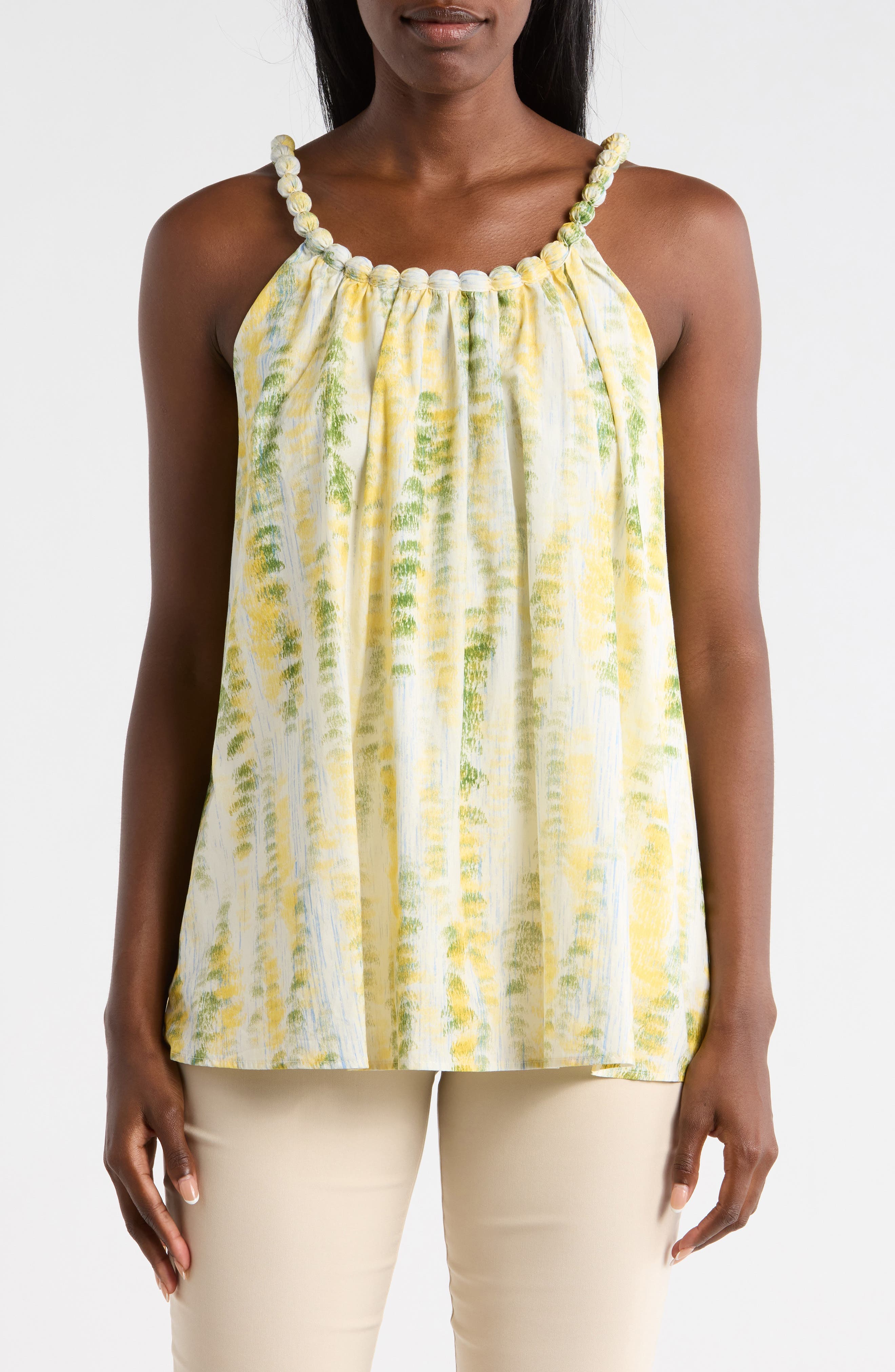 Beaded Neckline Cotton Tank - image 3