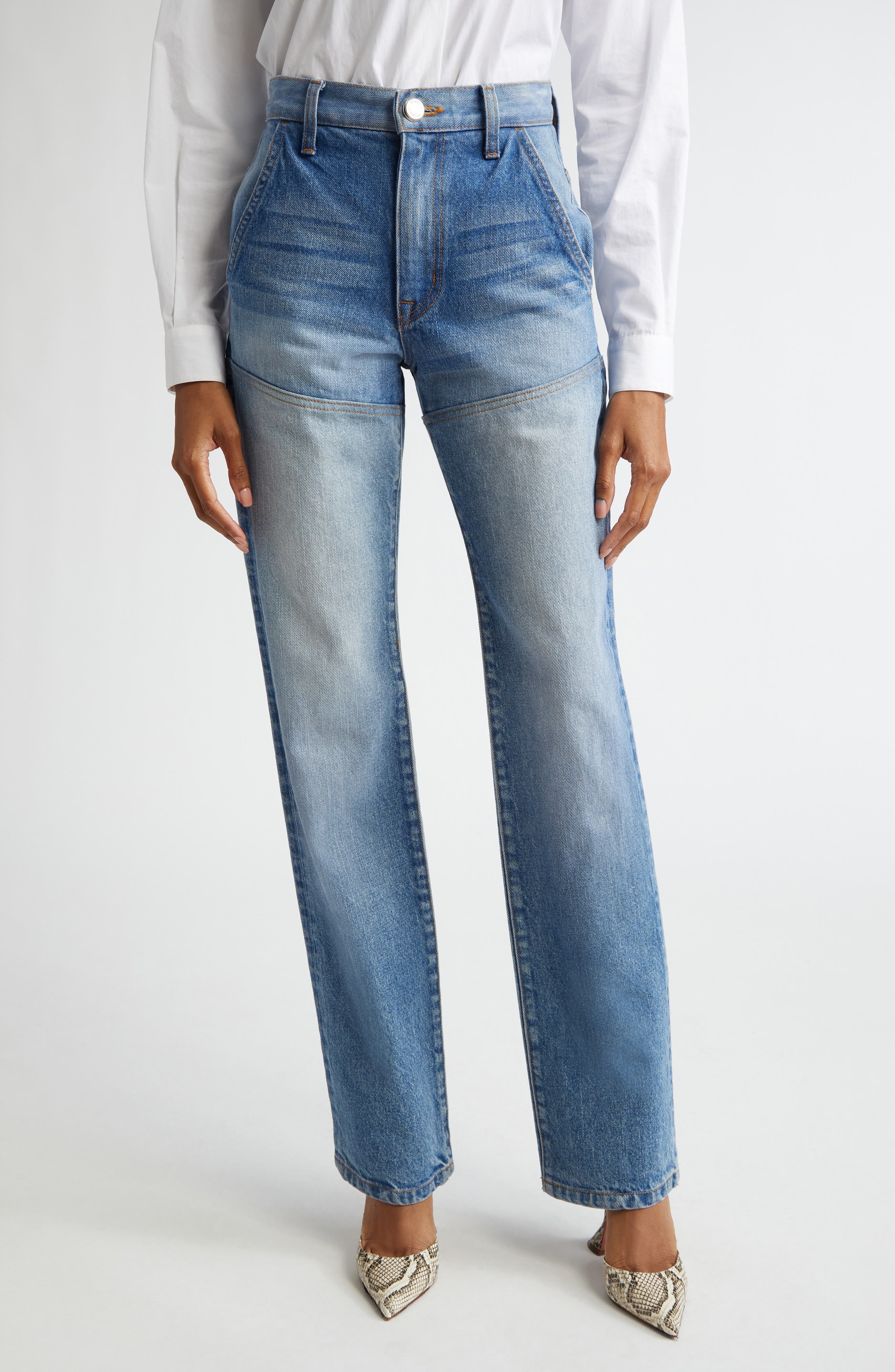 The Wyatt Two Tone High Waist Straight Leg Jeans - image 1
