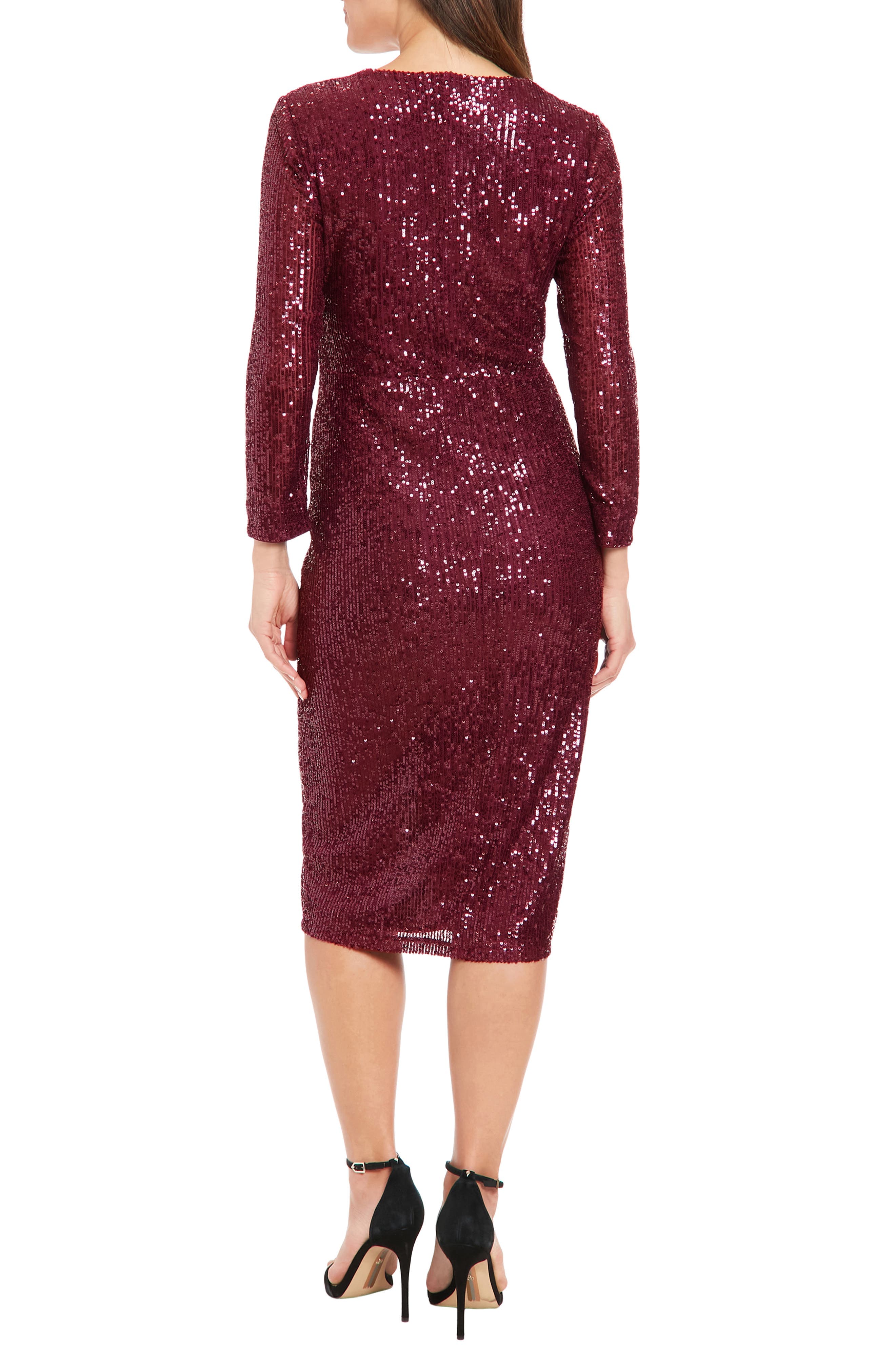 Sequin Surplice V-Neck Wrap Dress - image 2