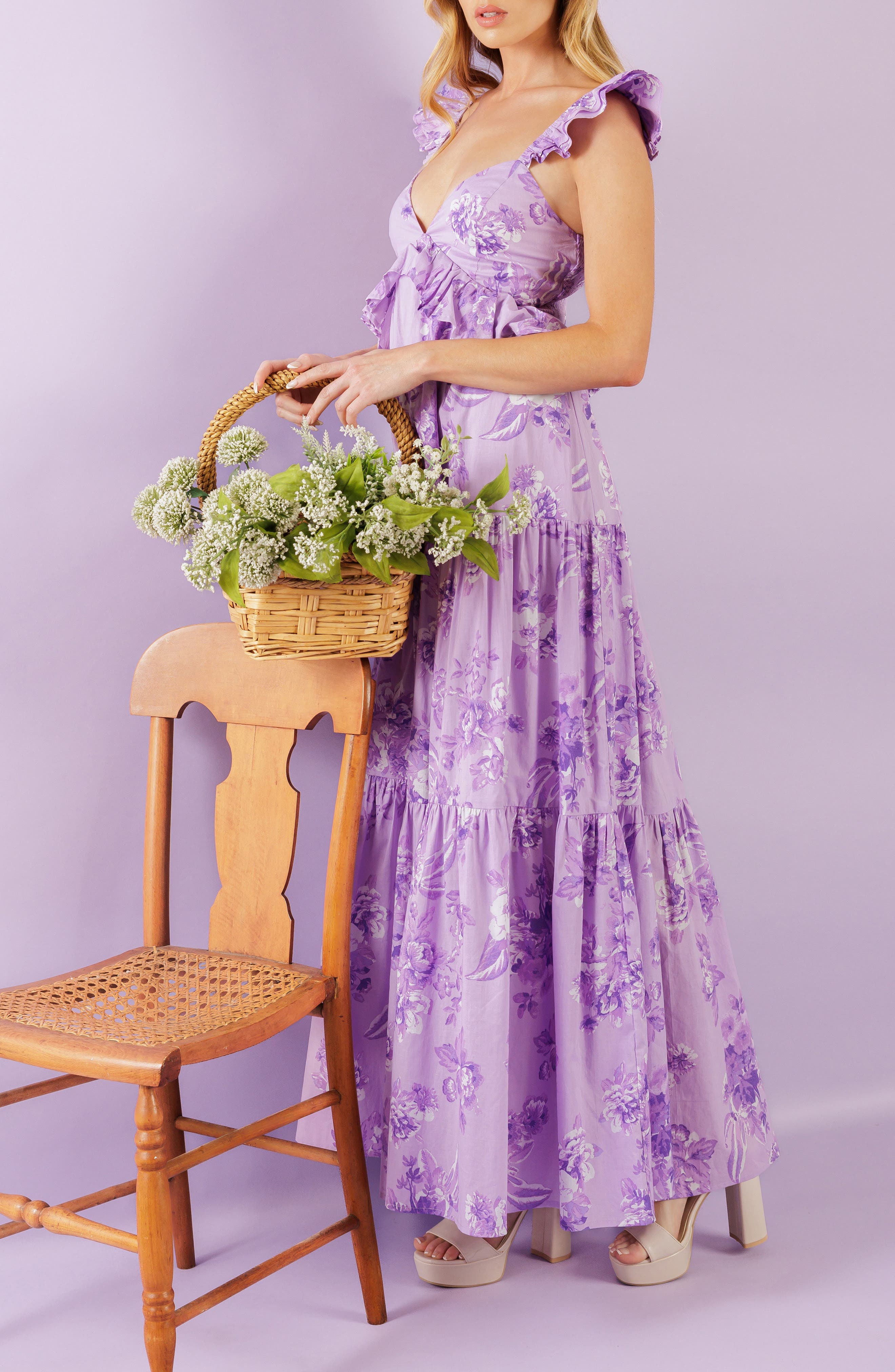 Ruffle Trim Maxi Dress - image 2