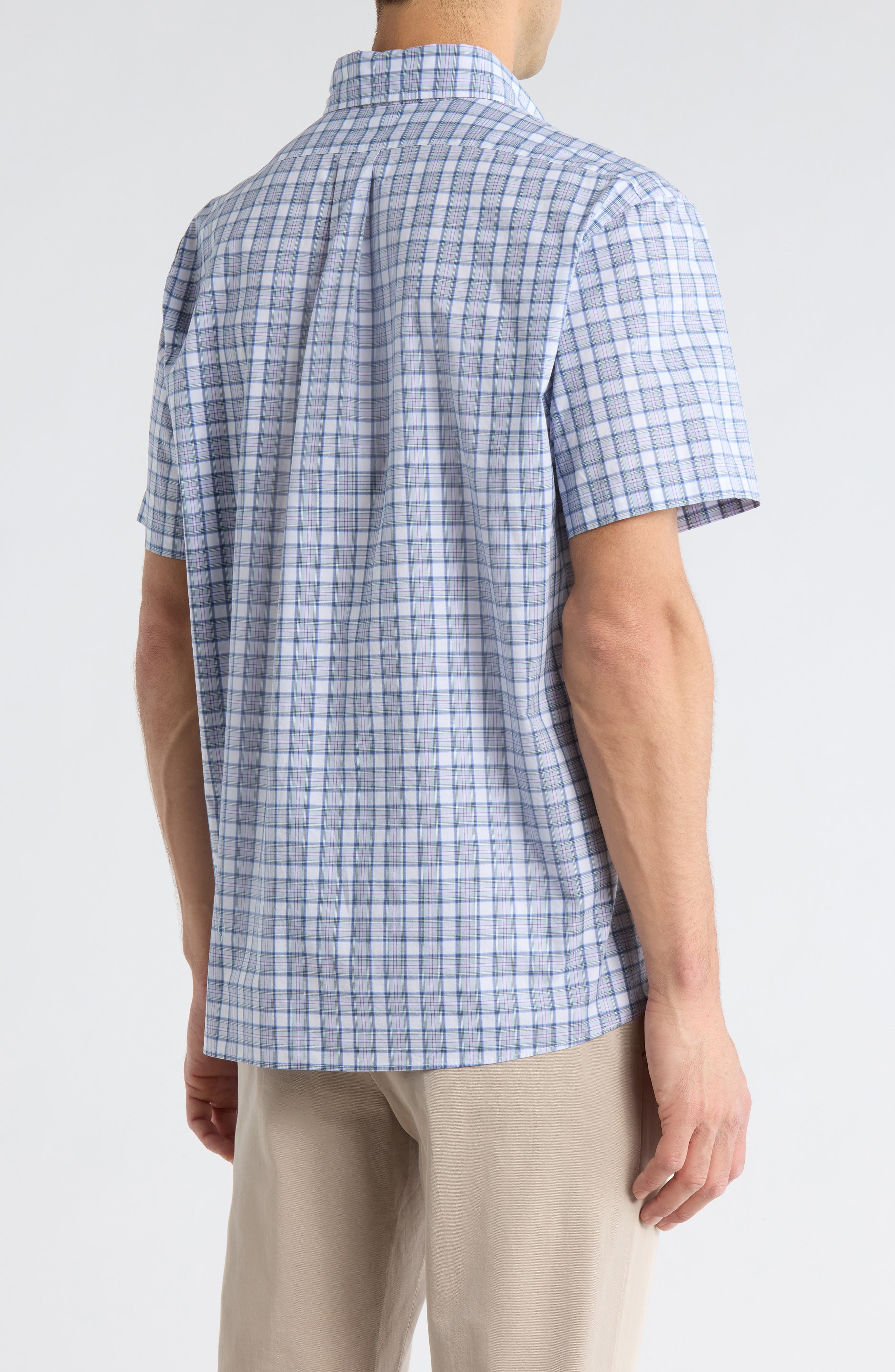 Sport Fit Plaid Short Sleeve Button-Down Shirt - image 2