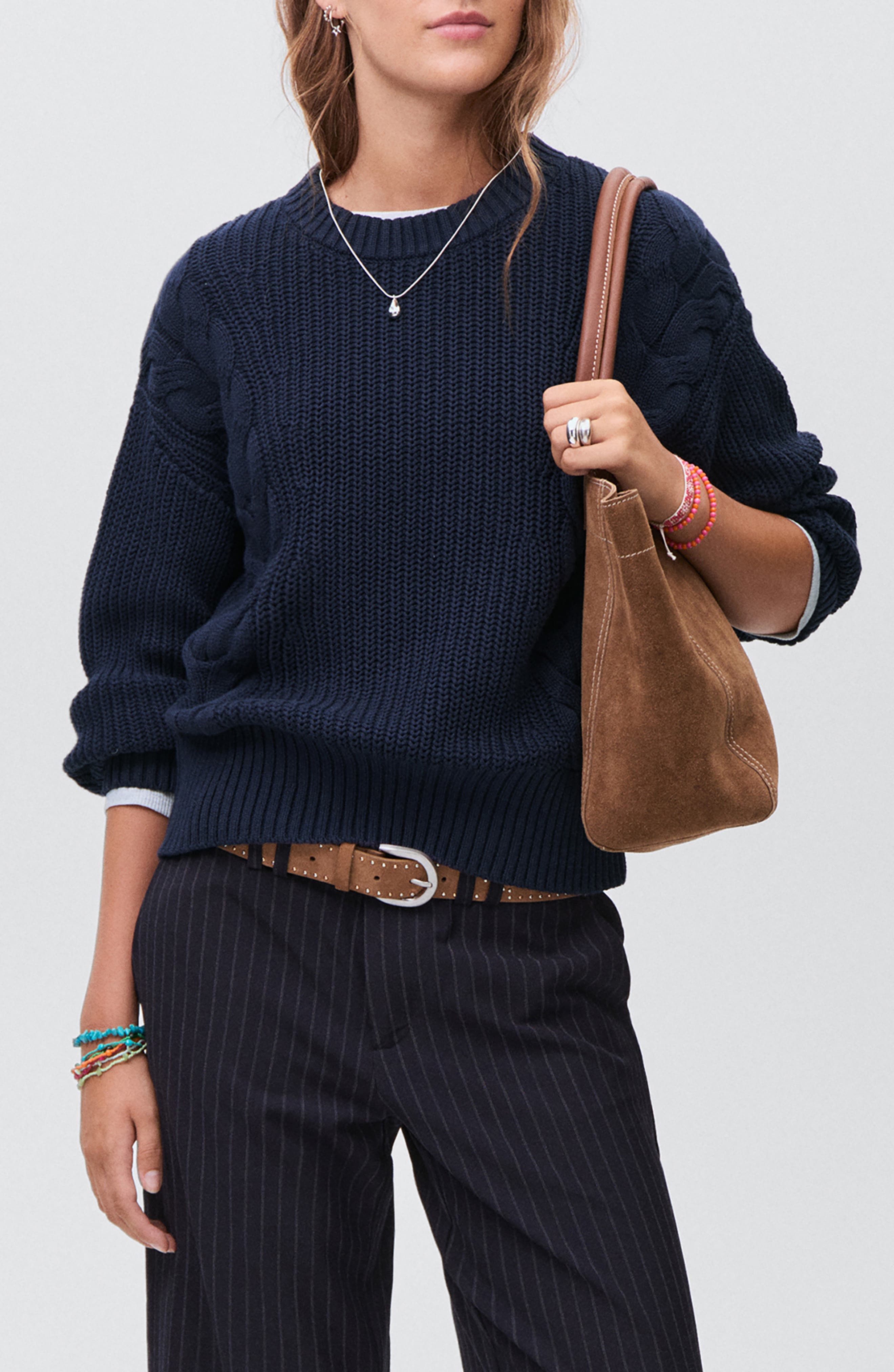 Chunky Cotton Cable Sweater - image 1