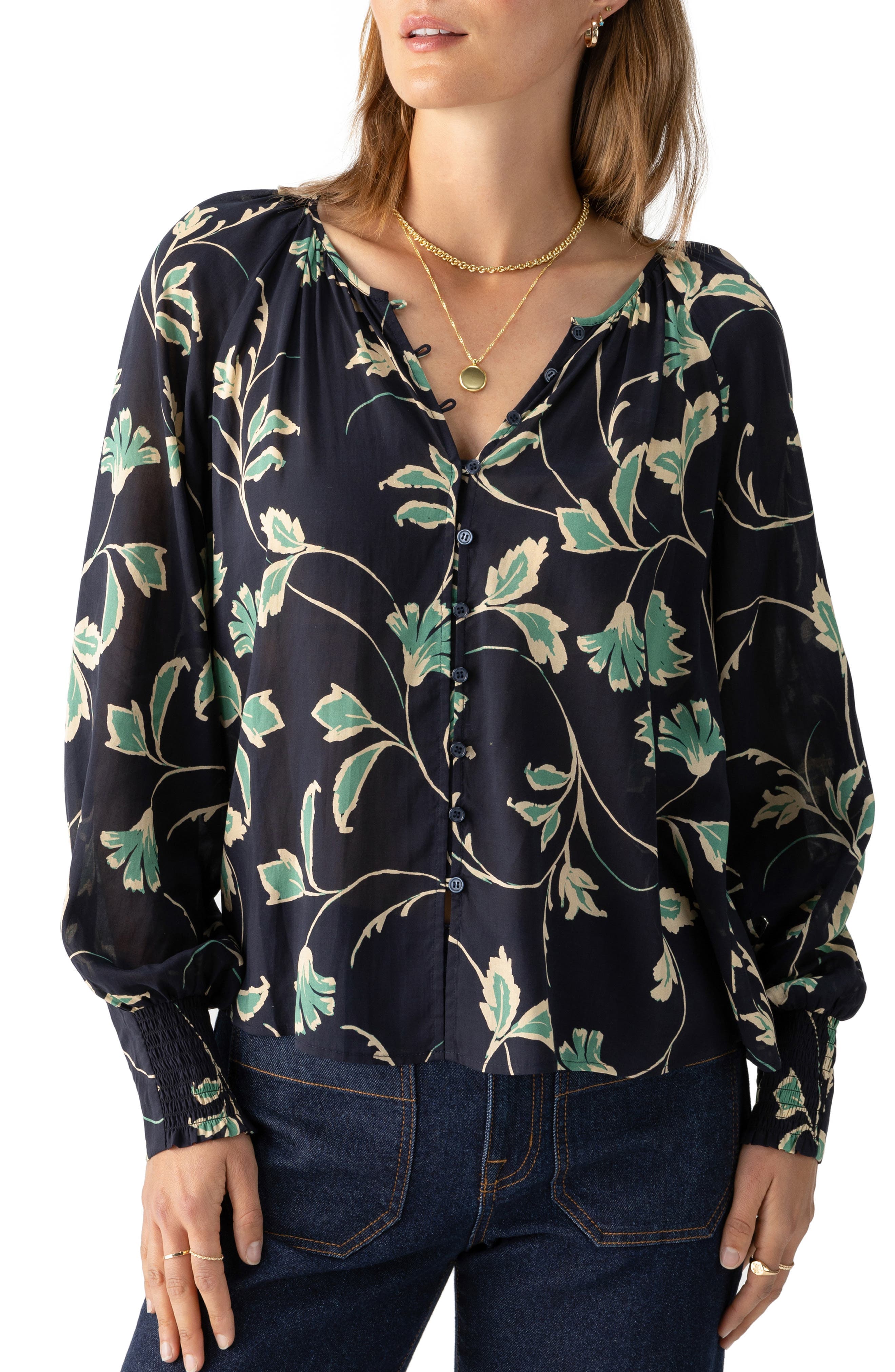 Garden Print Button-Up Shirt - image 1