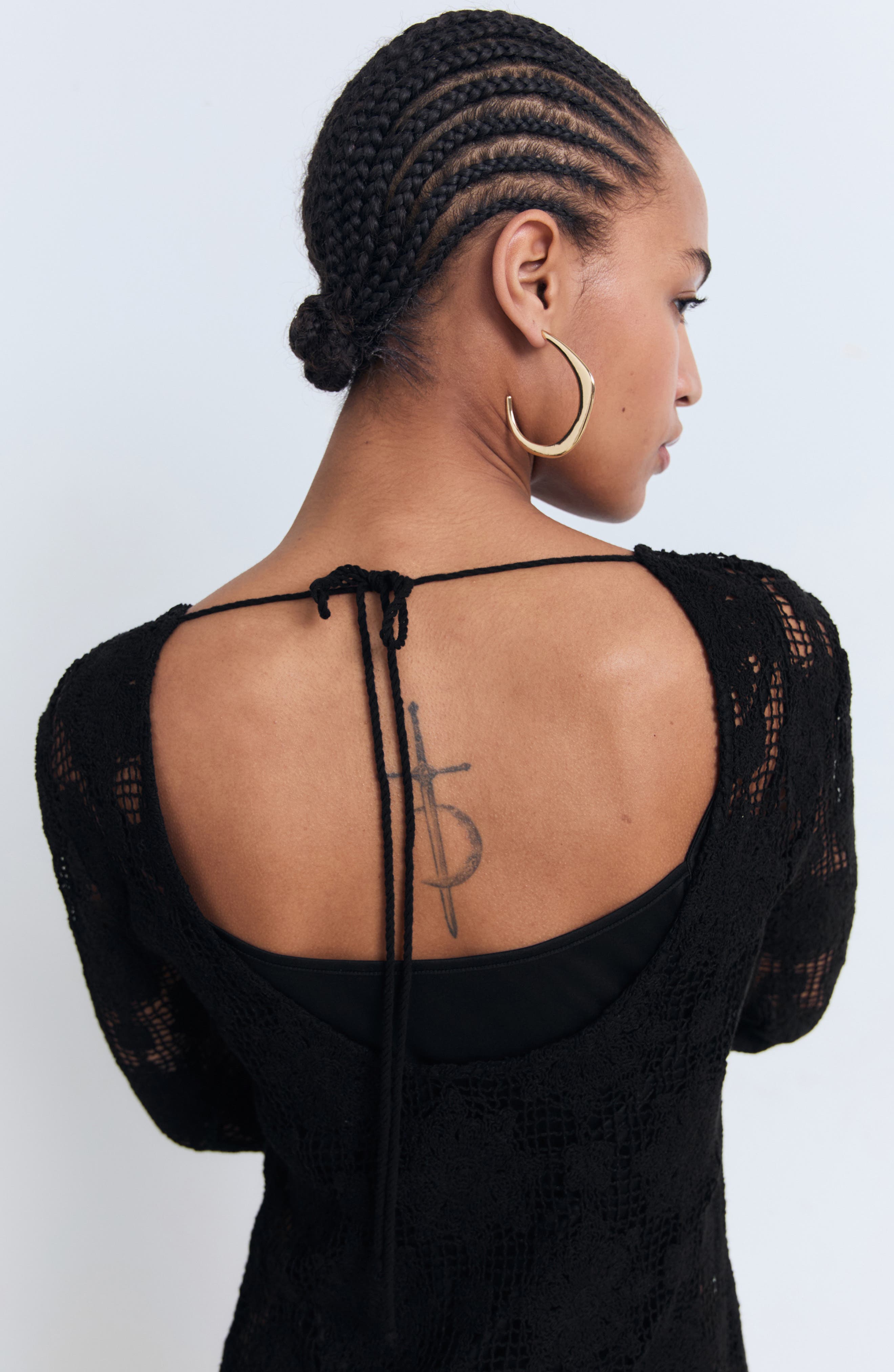 Long Sleeve Open Stitch Minidress - image 2