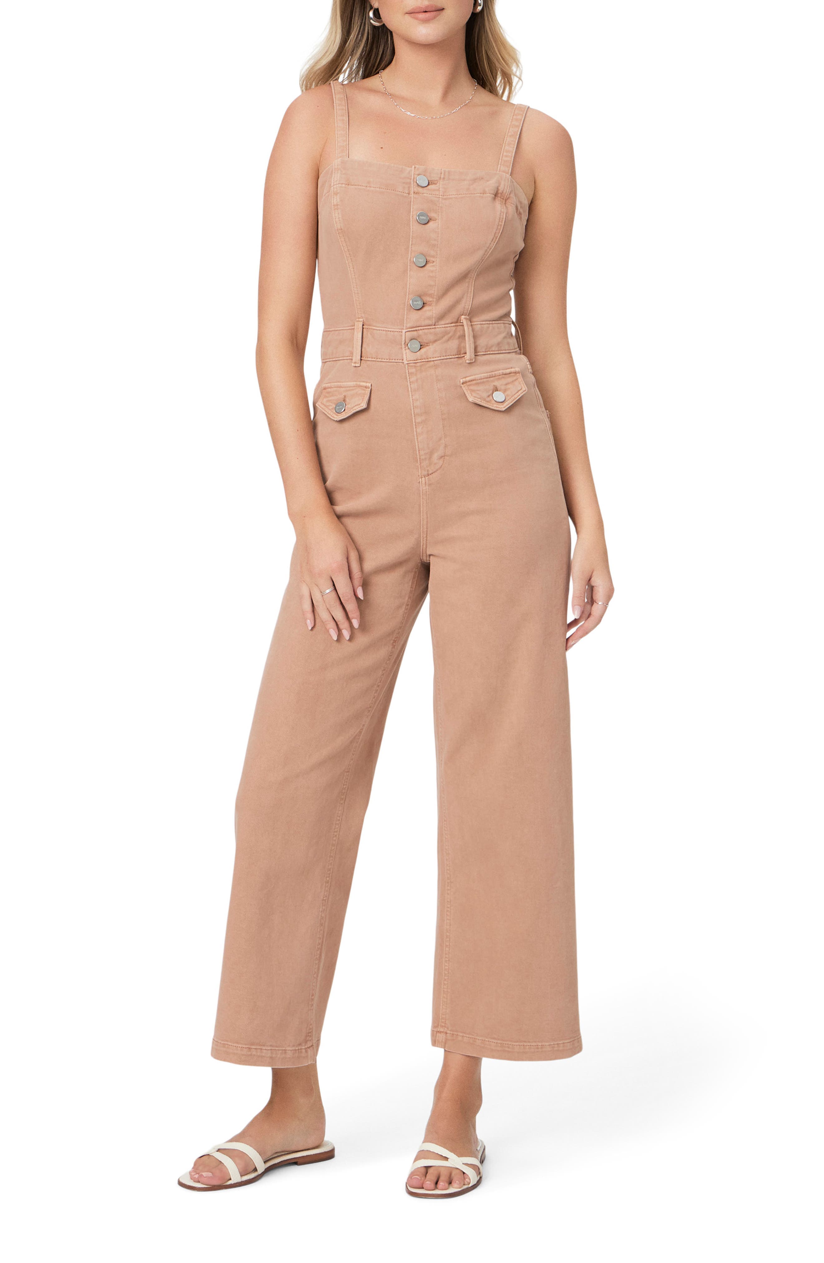 Anessa Sleeveless Crop Wide Leg Denim Jumpsuit - image 1
