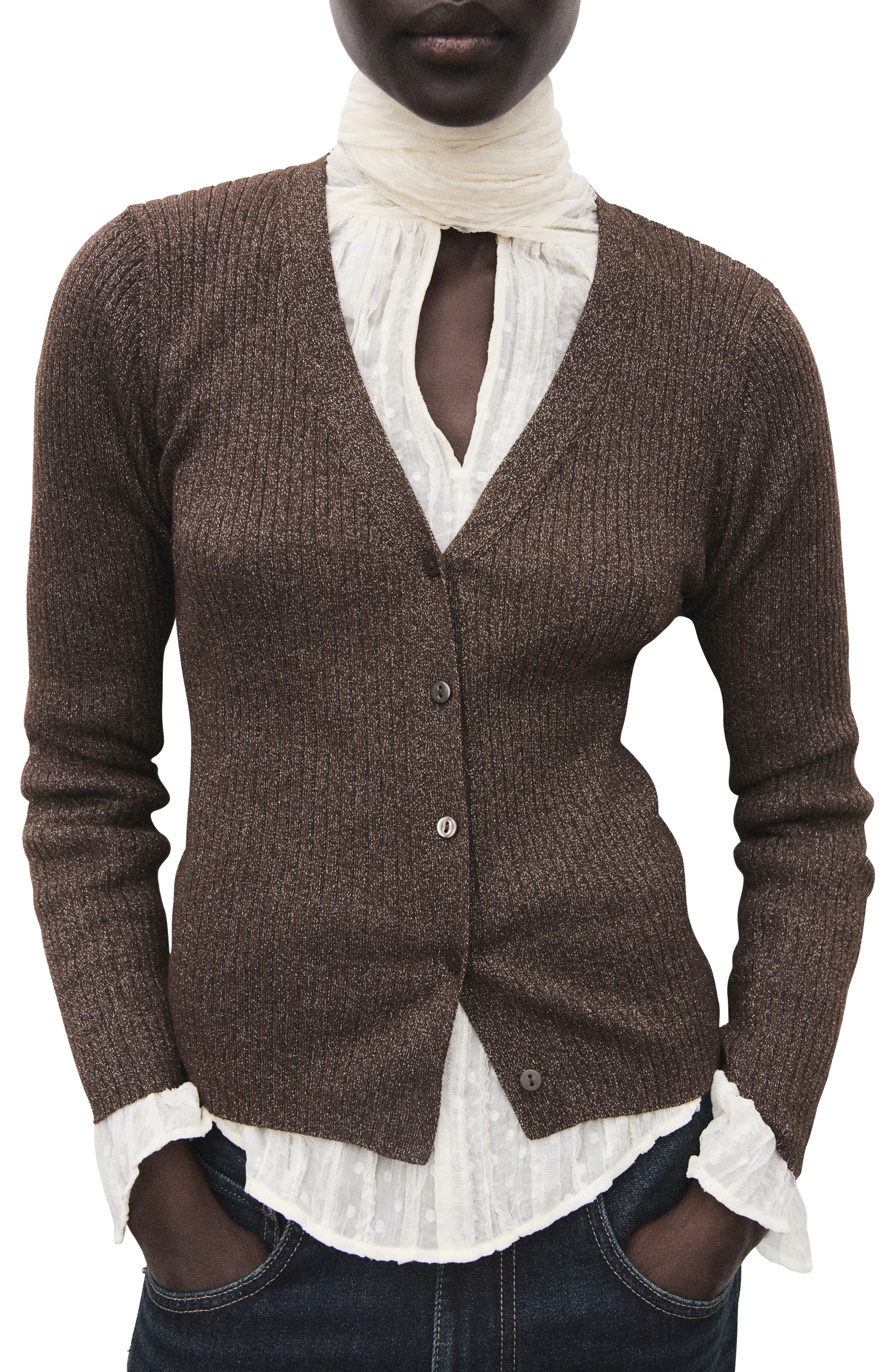 Metallic Rib Cardigan - image 1