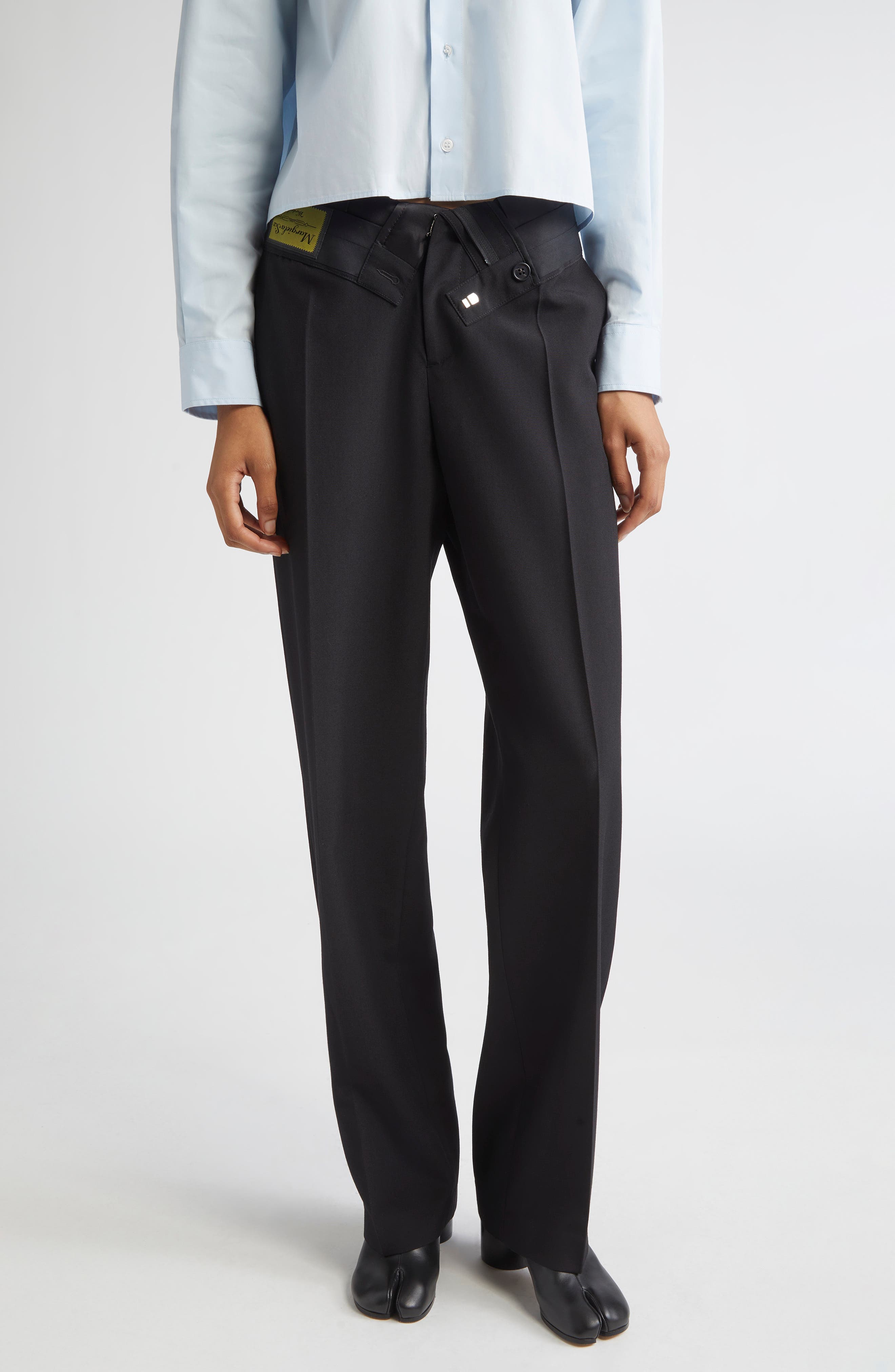 Released Waistband Stretch Gabardine Straight Leg Pants - image 1