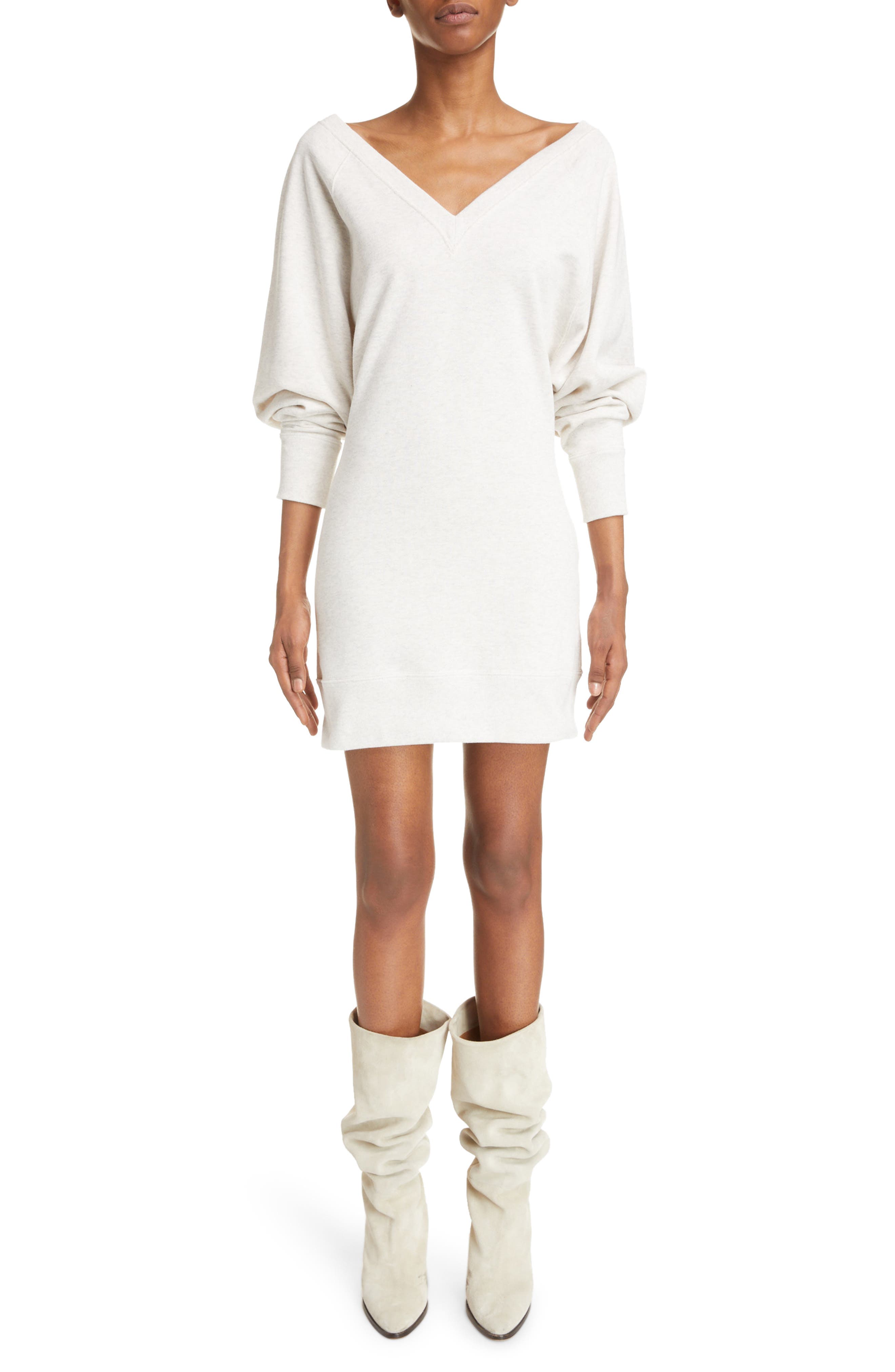 Manuela Long Sleeve V-Neck Sweatshirt Dress - image 1