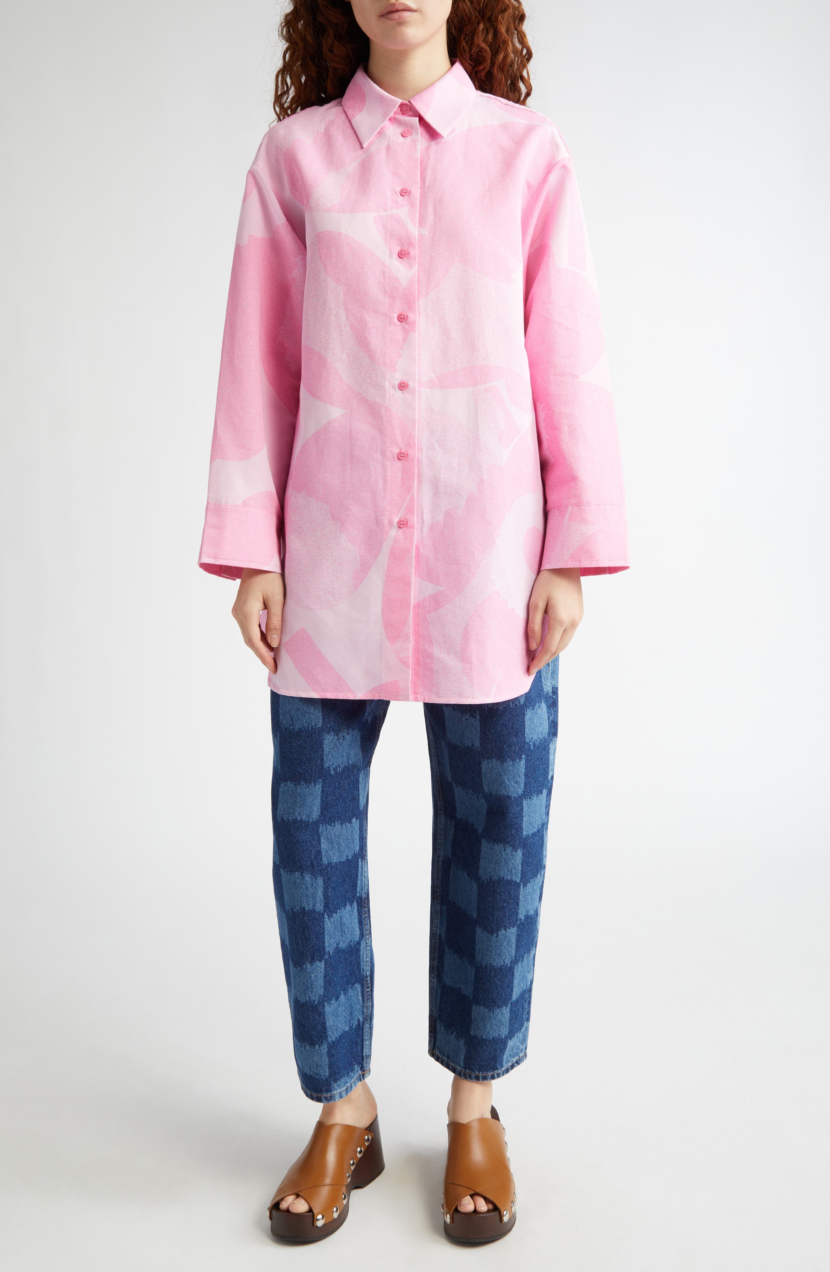 Heitto Unikko Floral Cotton & Linen Button-Up Shirt - image 2