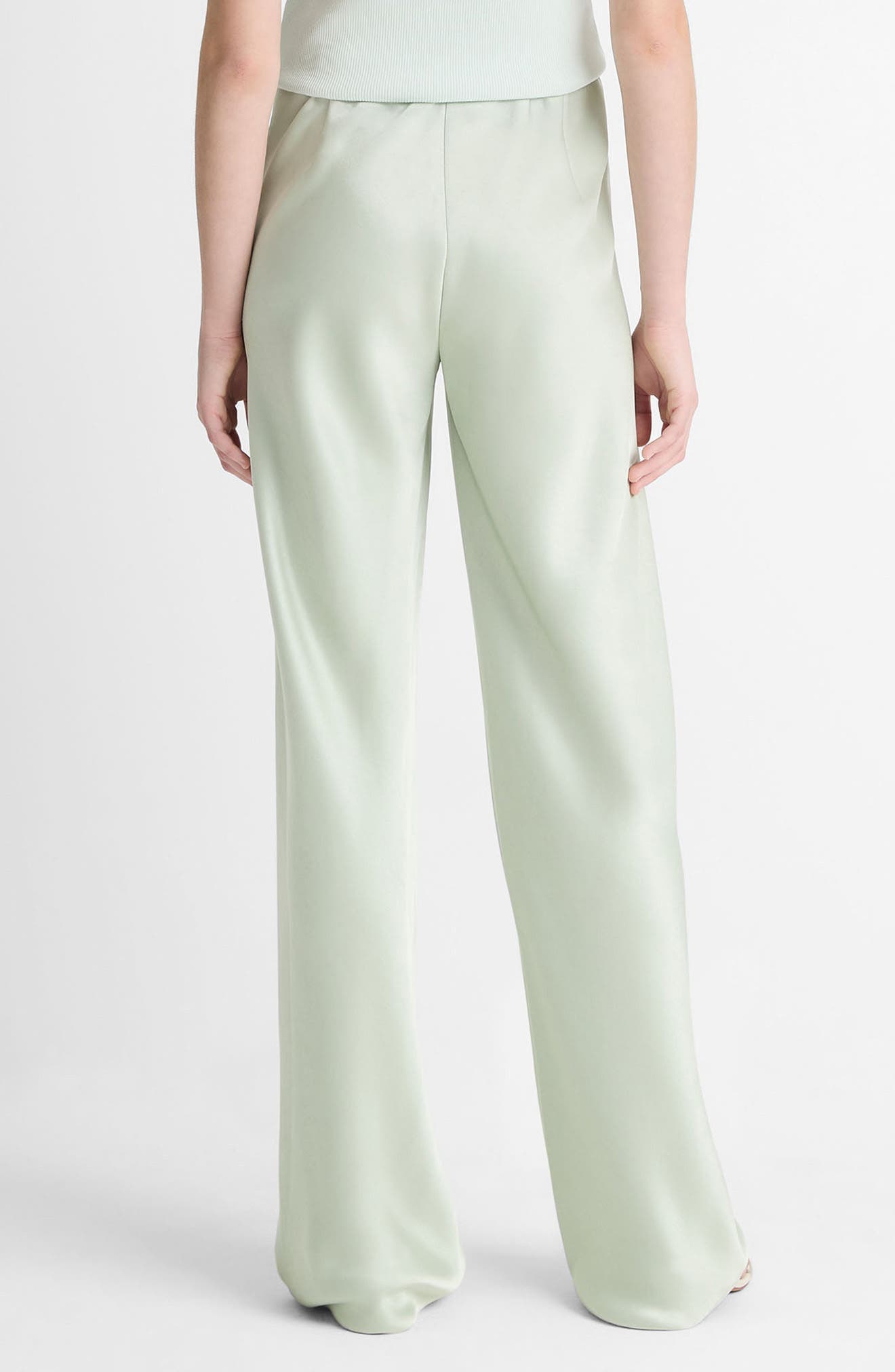 Colette High Waist Fluid Satin Bias Pants - image 2