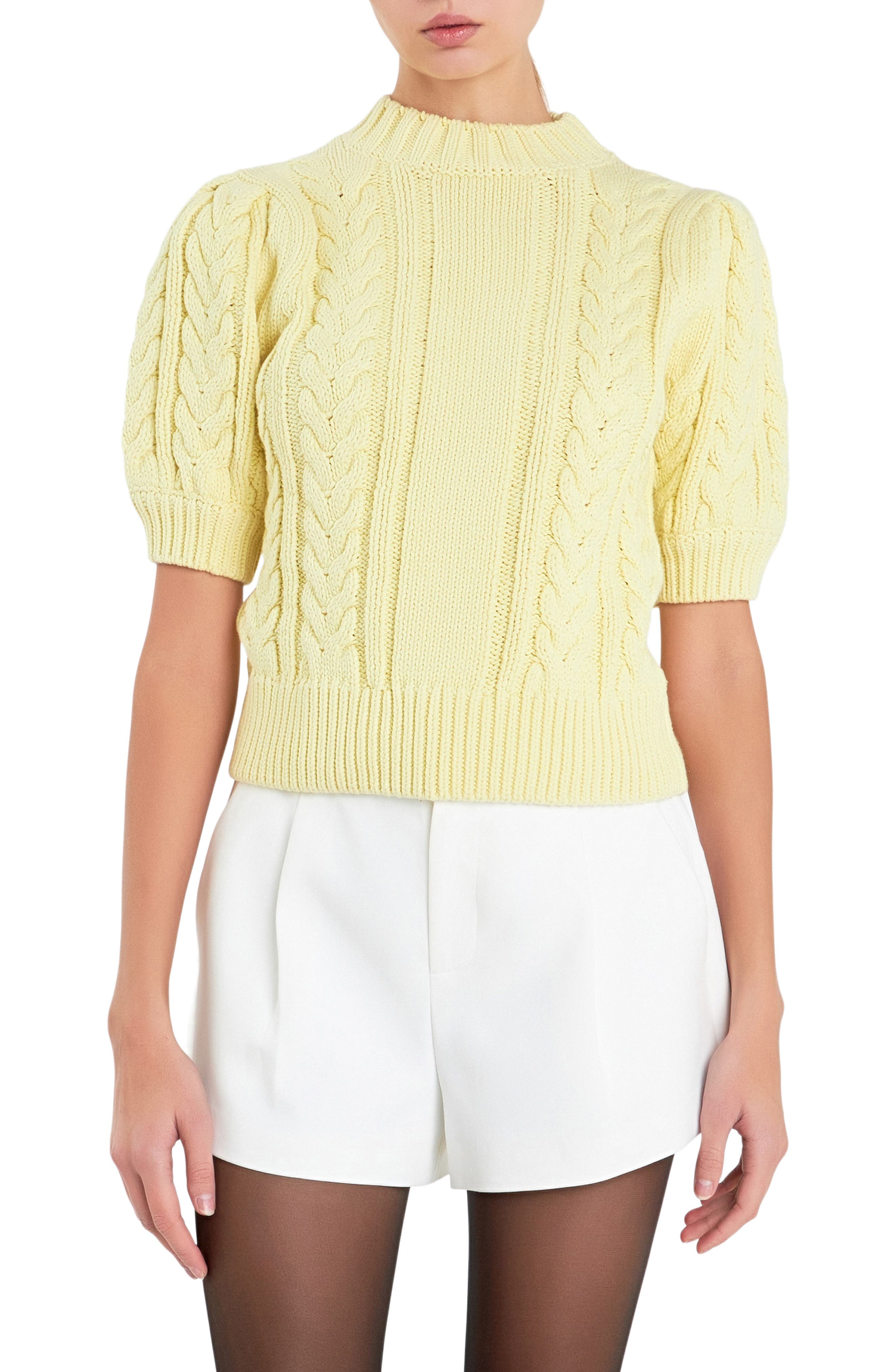 Mock Neck Cable Stitch Sweater - image 1