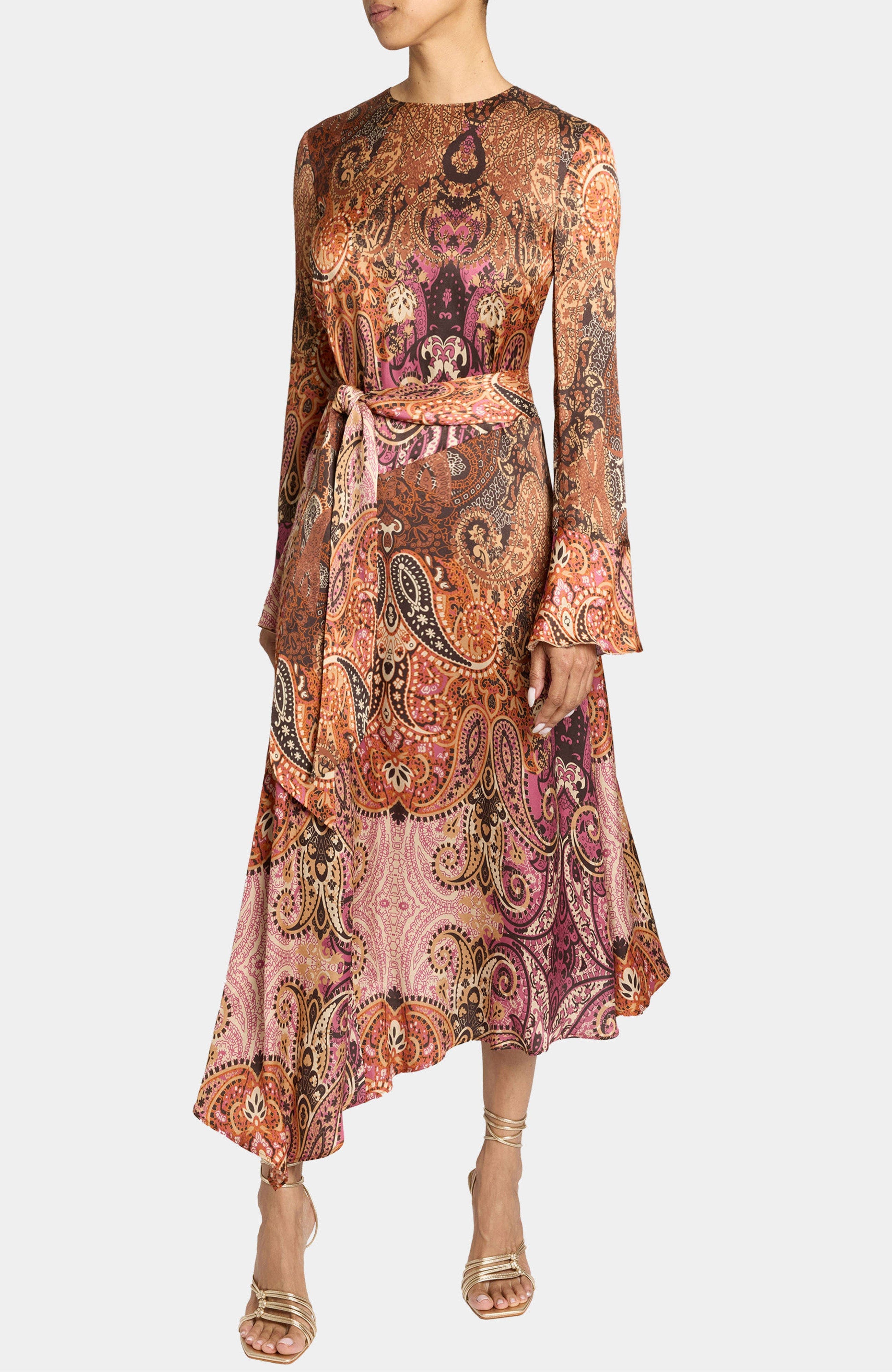 Rachel Long Sleeve Asymmetric Midi Dress - image 1