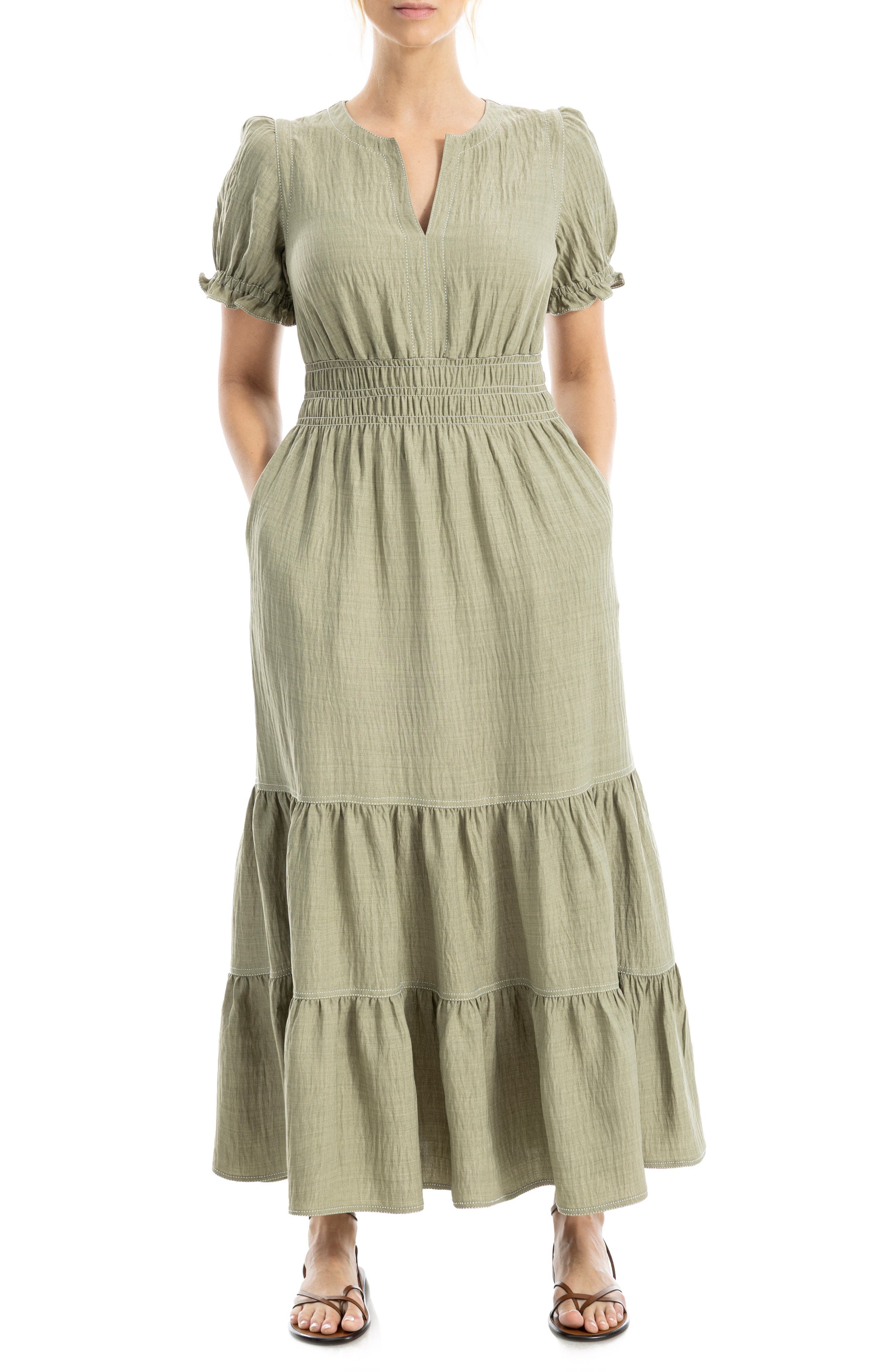 Tiered Crepe Maxi Dress - image 5