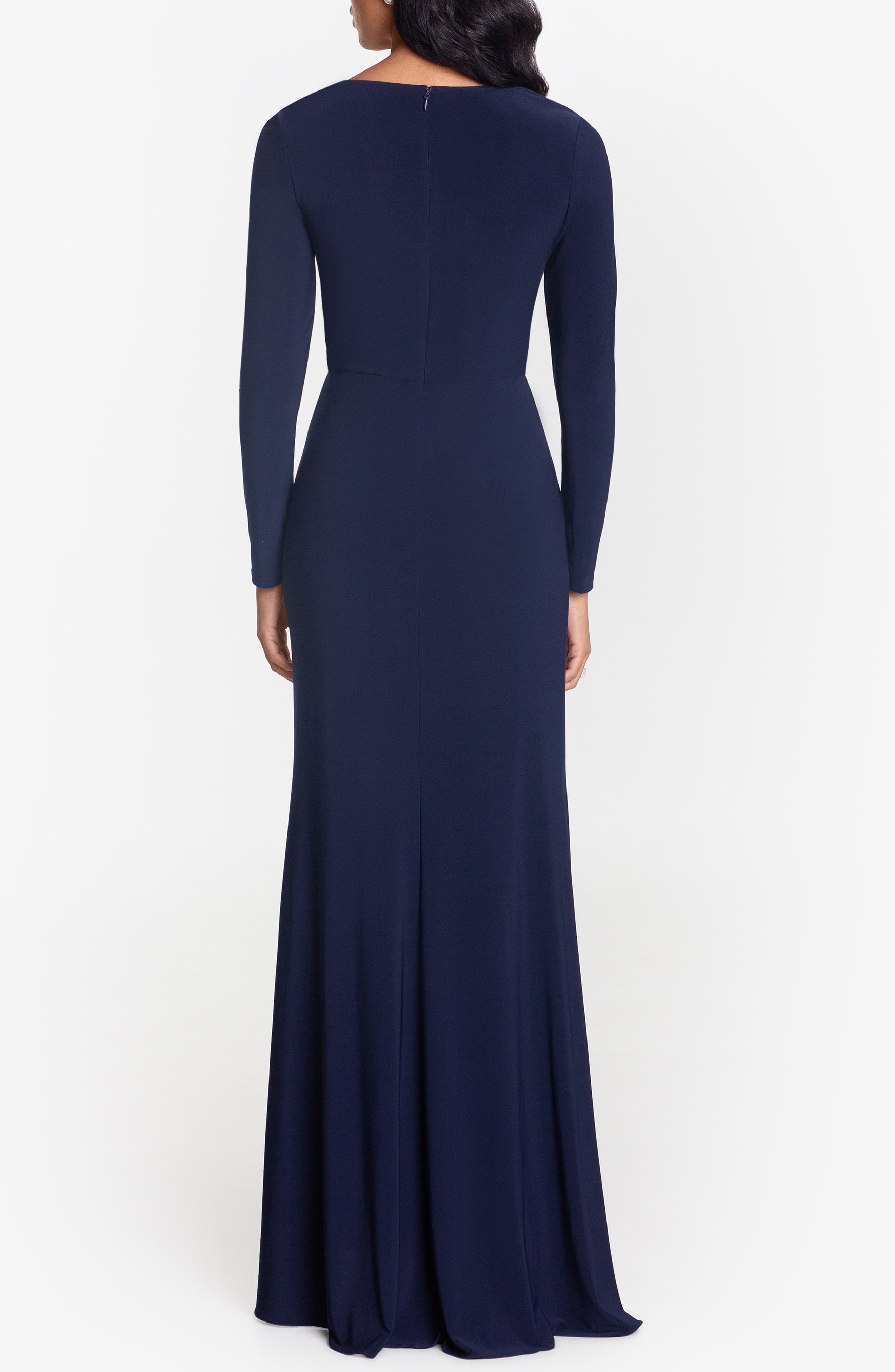 Cascade Ruffle Long Sleeve Stretch Jersey Gown - image 2