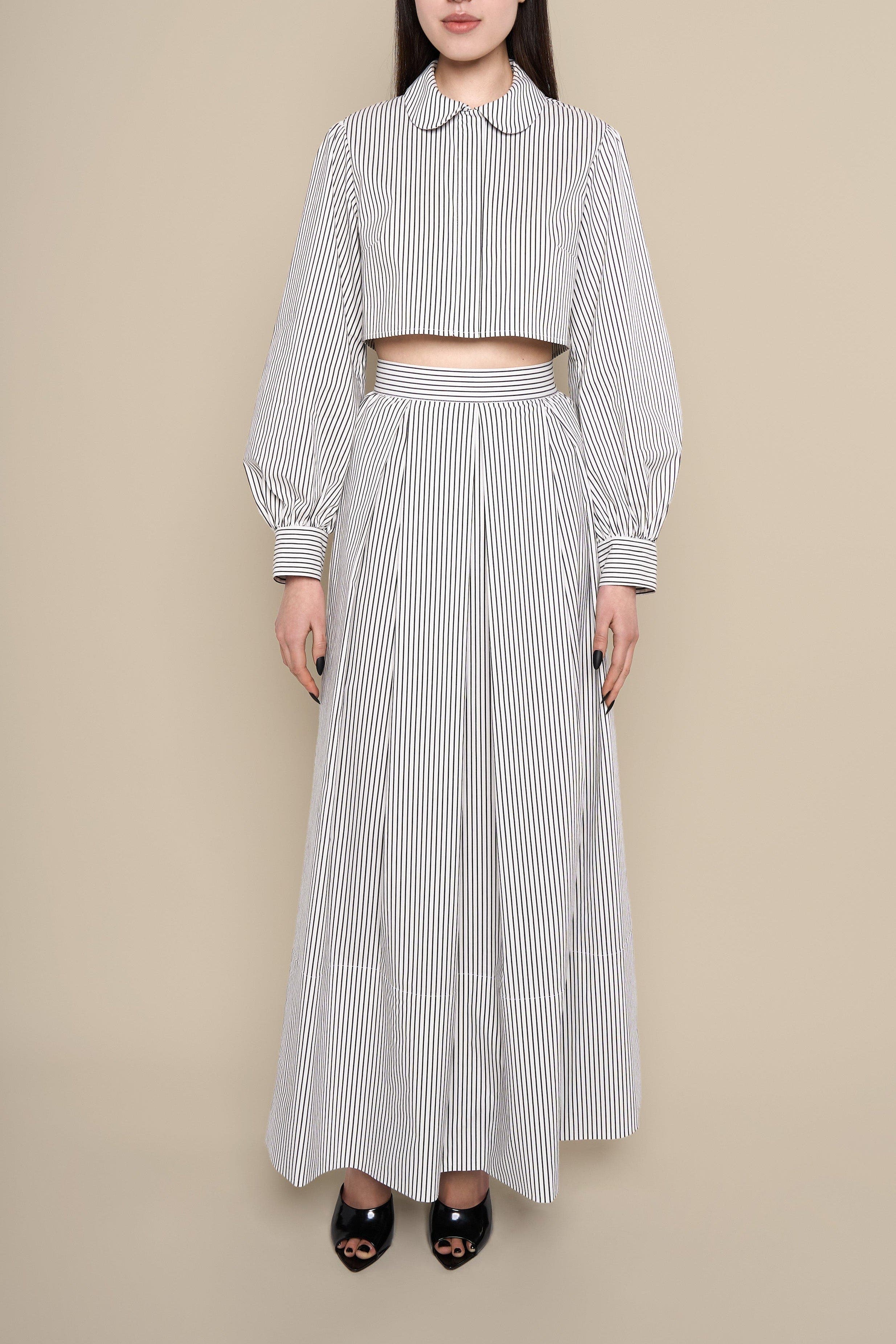 Thomasin Striped Cotton Poplin Maxi Skirt - image 2