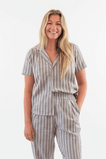 Tasi Notched Collar Button-up Shirt - image 1
