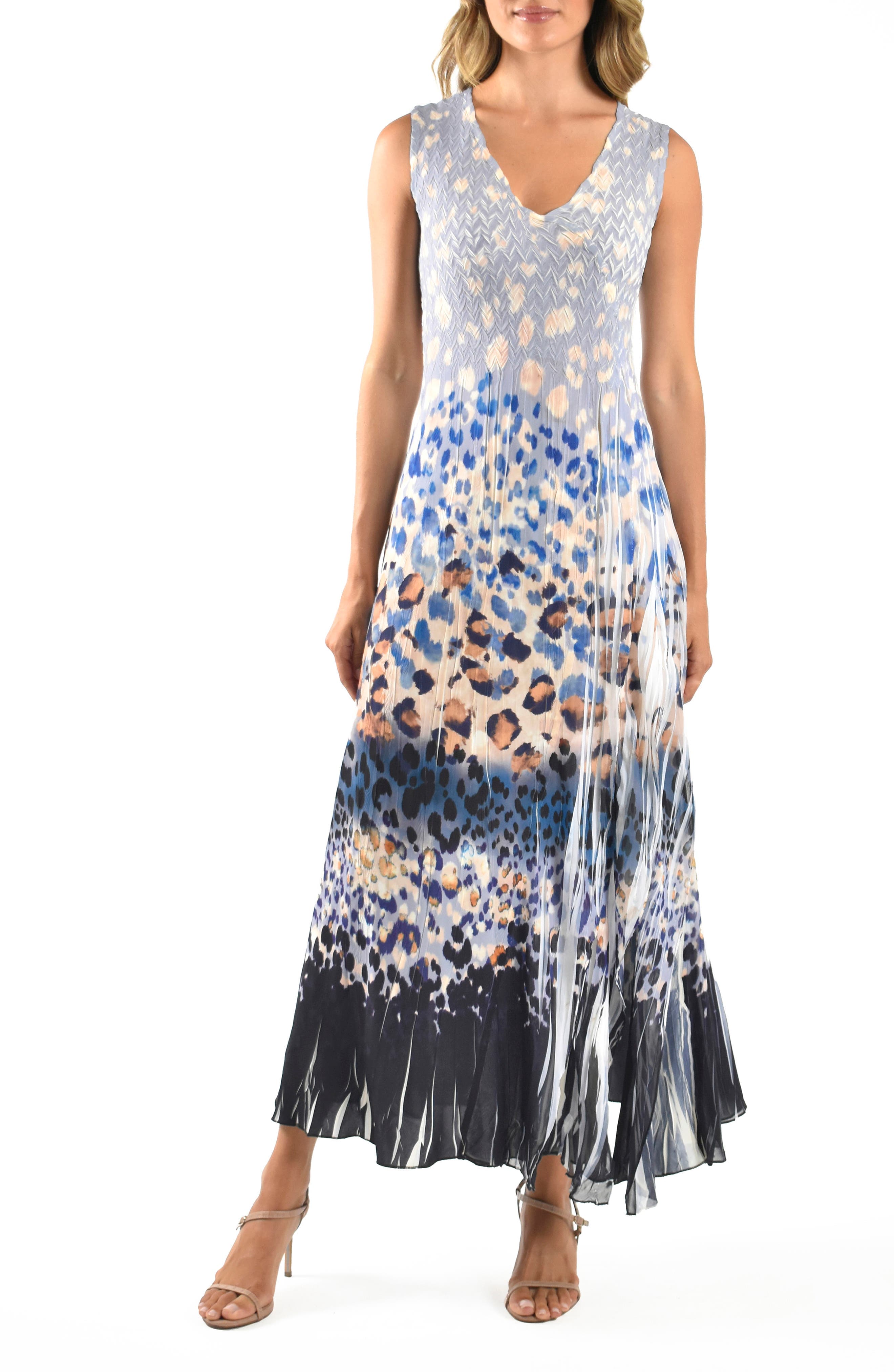 Georgette & Chiffon Cocktail Maxi Dress - image 1