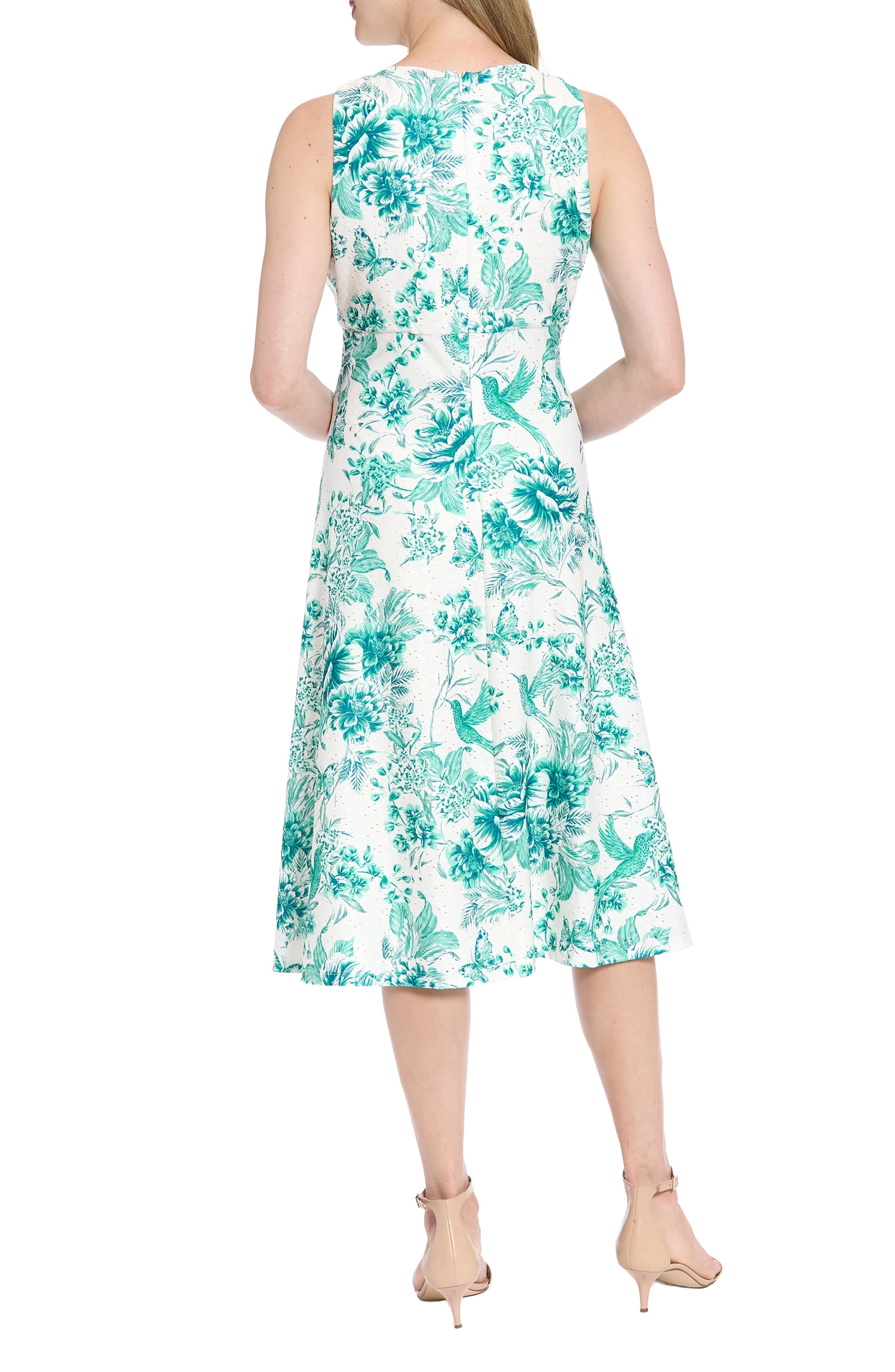 Floral Keyhole Sleeveless A-Line MIdi Dress - image 2