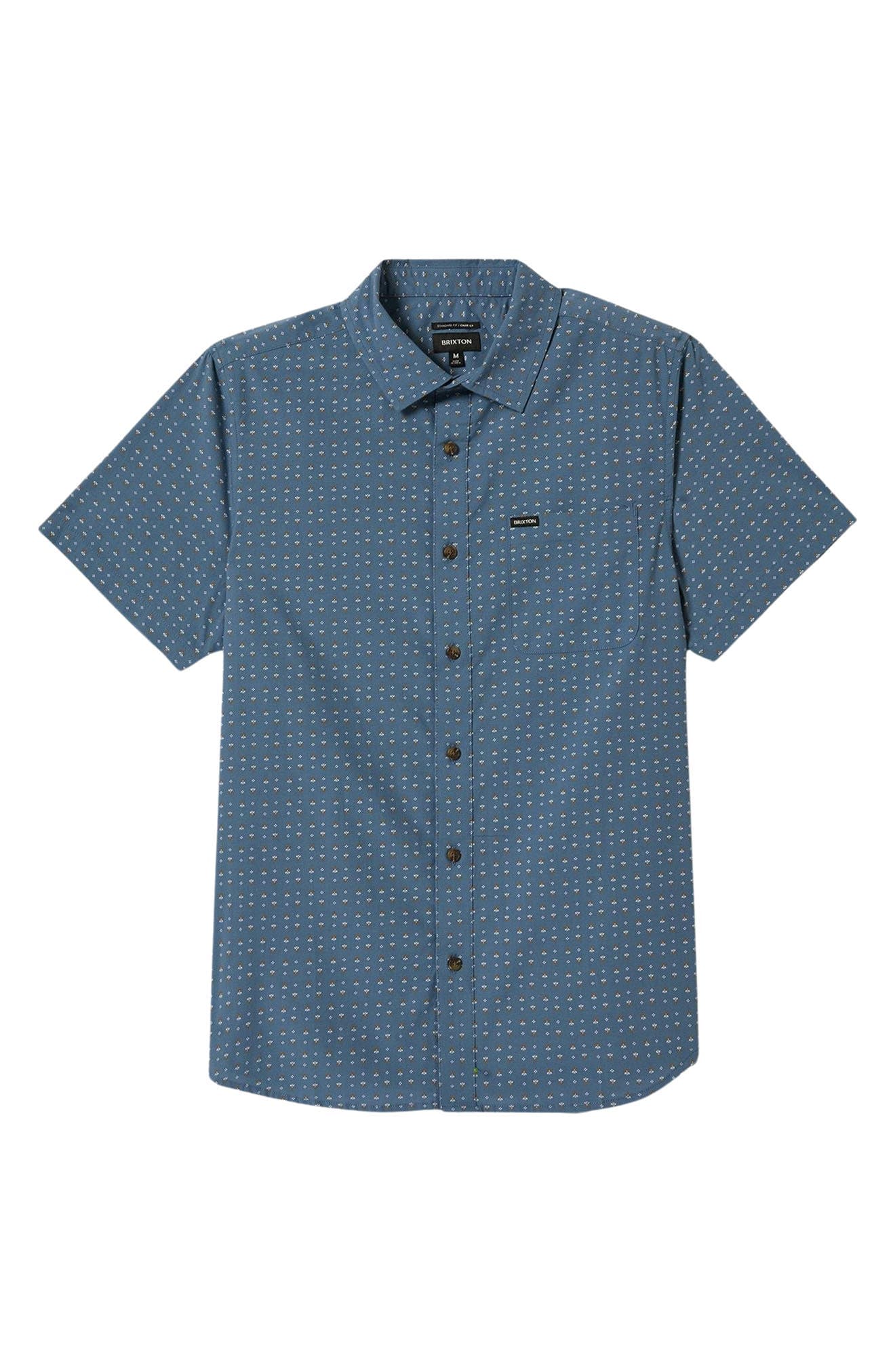 Charter Print Short Sleeve Button-Up Shirt - image 1