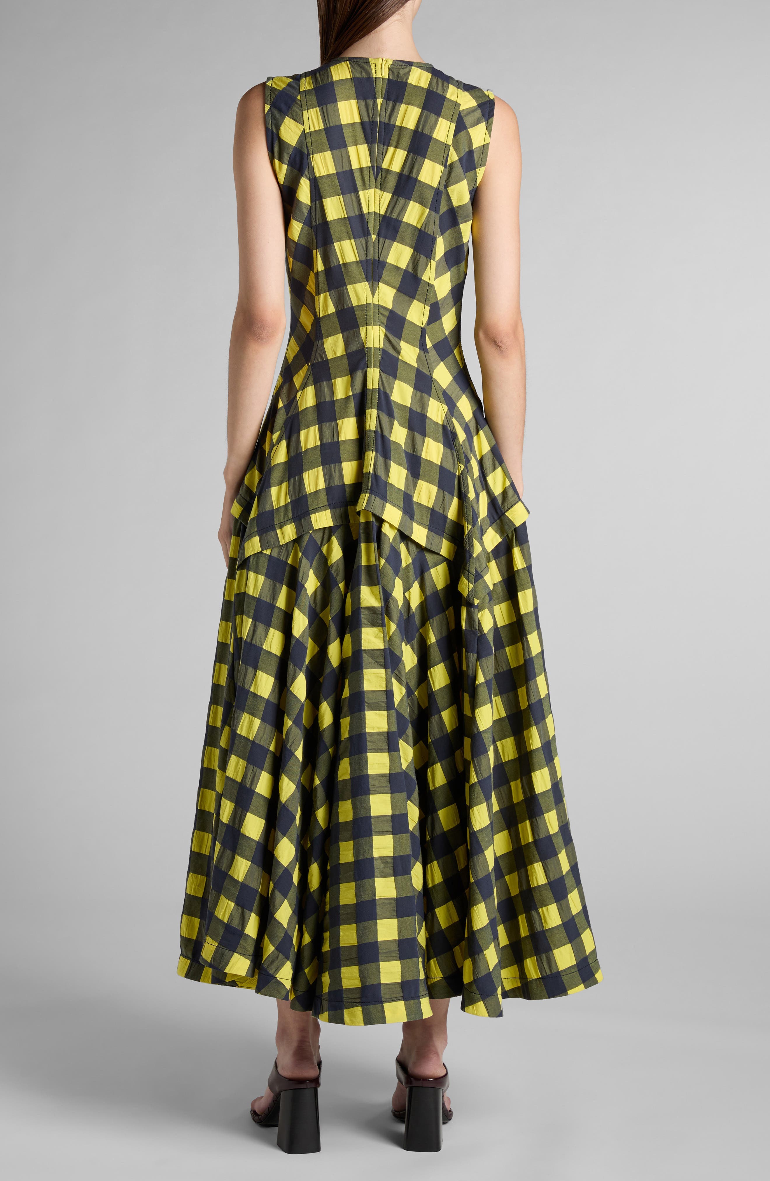 Macro Gingham Fit + Flare Dress - image 2