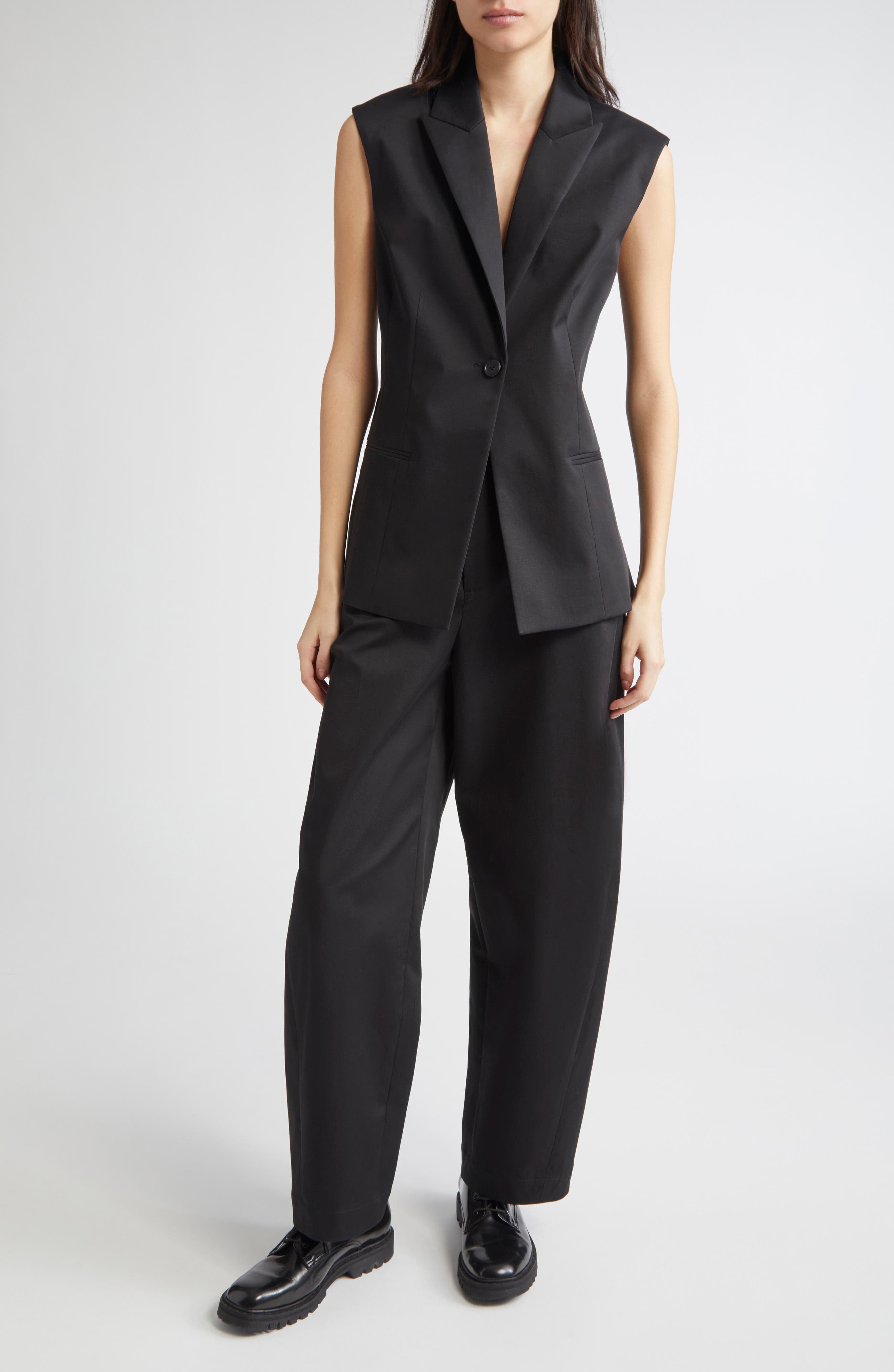 Chiara Sleeveless Stretch Cotton Blazer - image 2