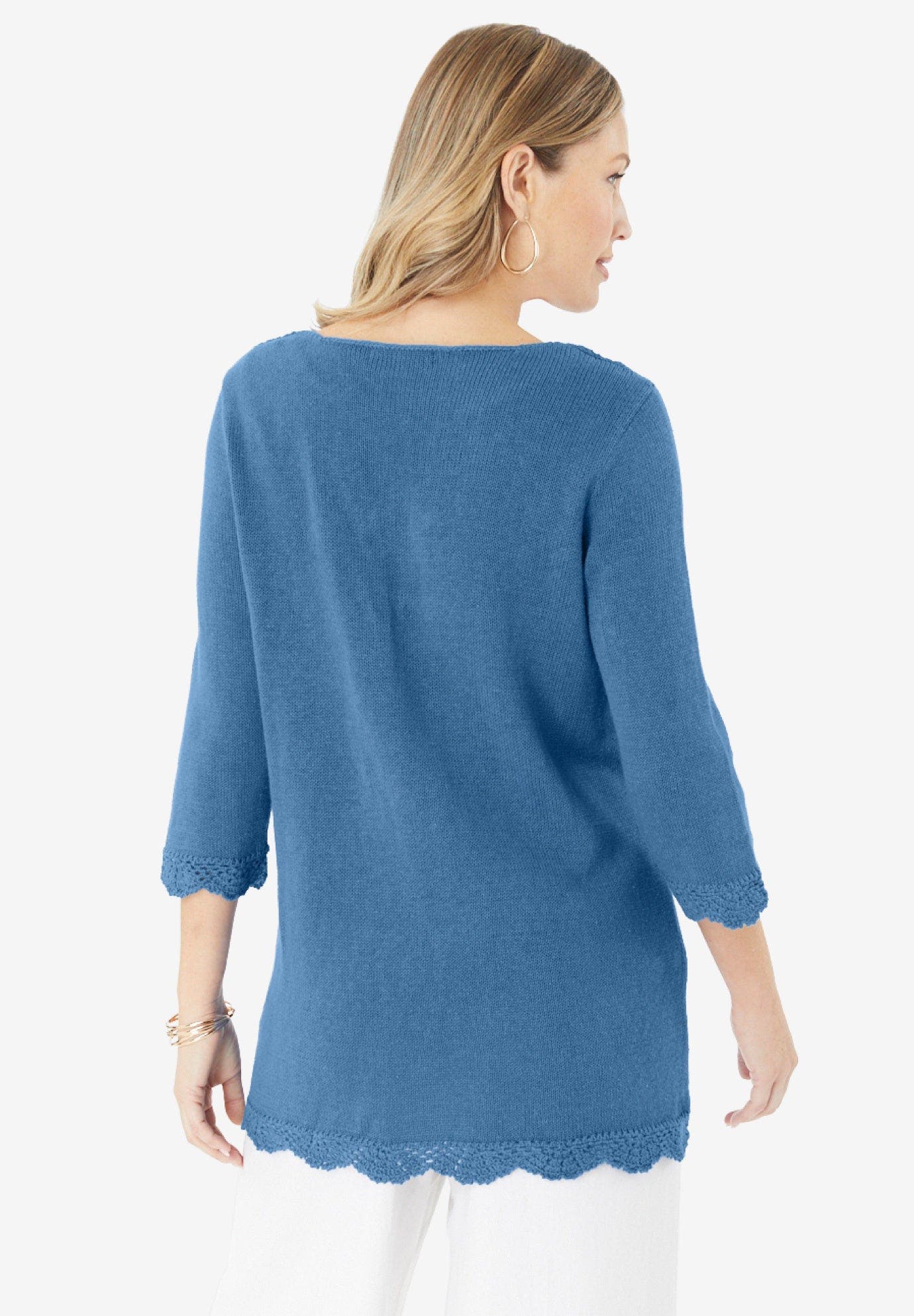 Lace Knit Pullover Sweater - image 2