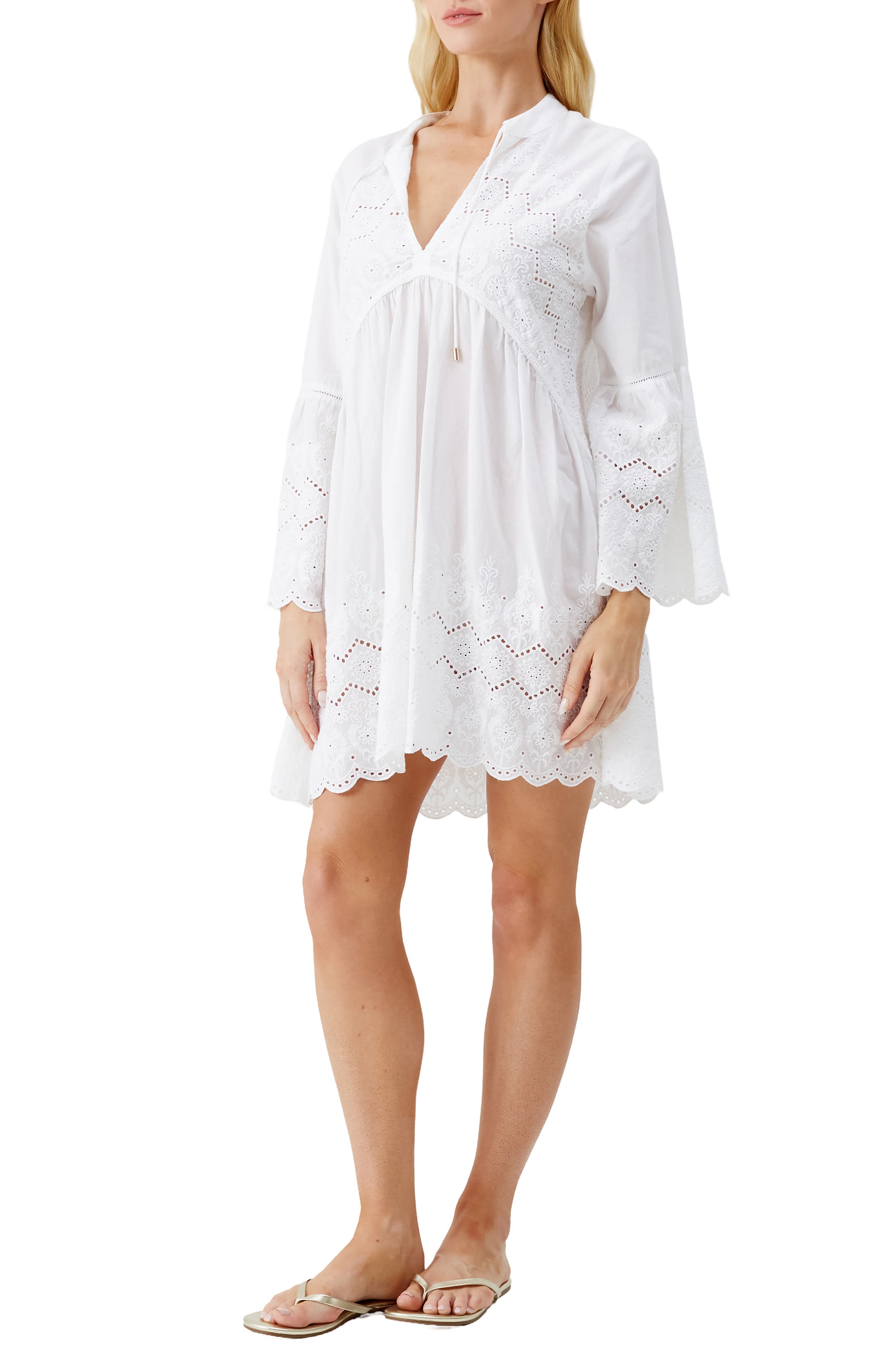 Sebenna Cotton Eyelet Cover-Up Dress - image 1