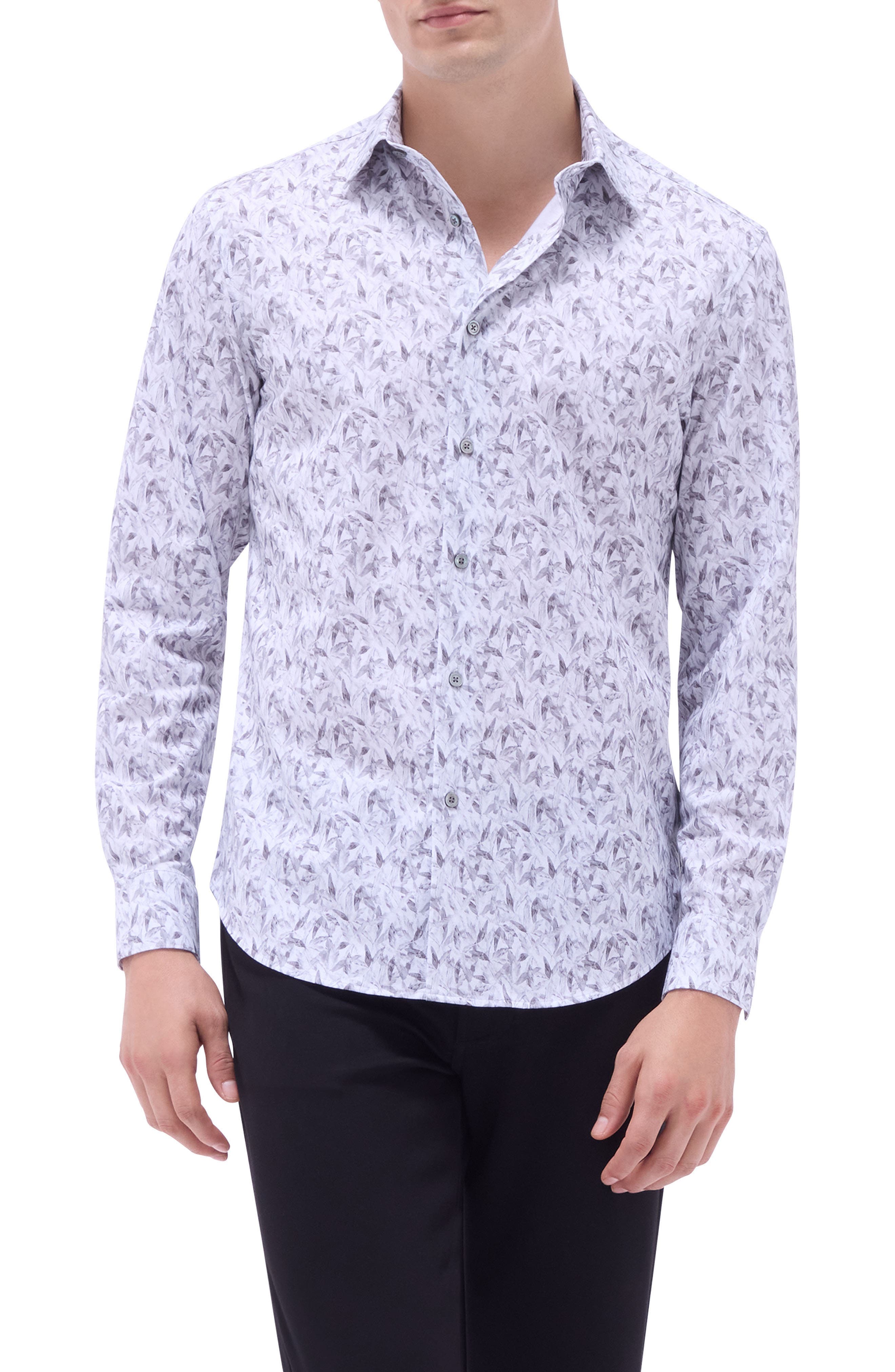 James OoohCotton Leaf Print Button-Up Shirt - image 1