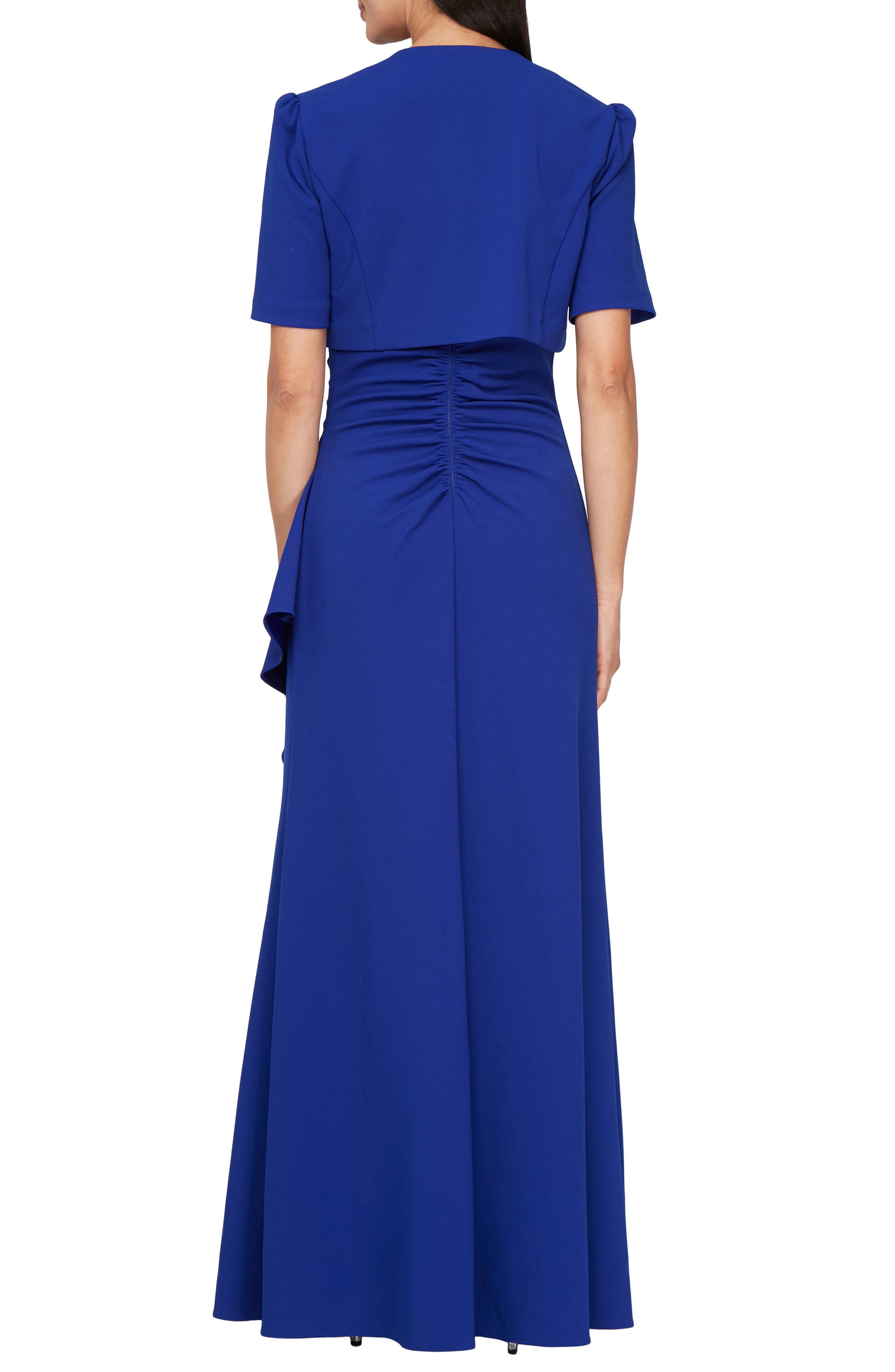 Bead Detail Stretch Crepe Gown with Bolero Jacket - image 2