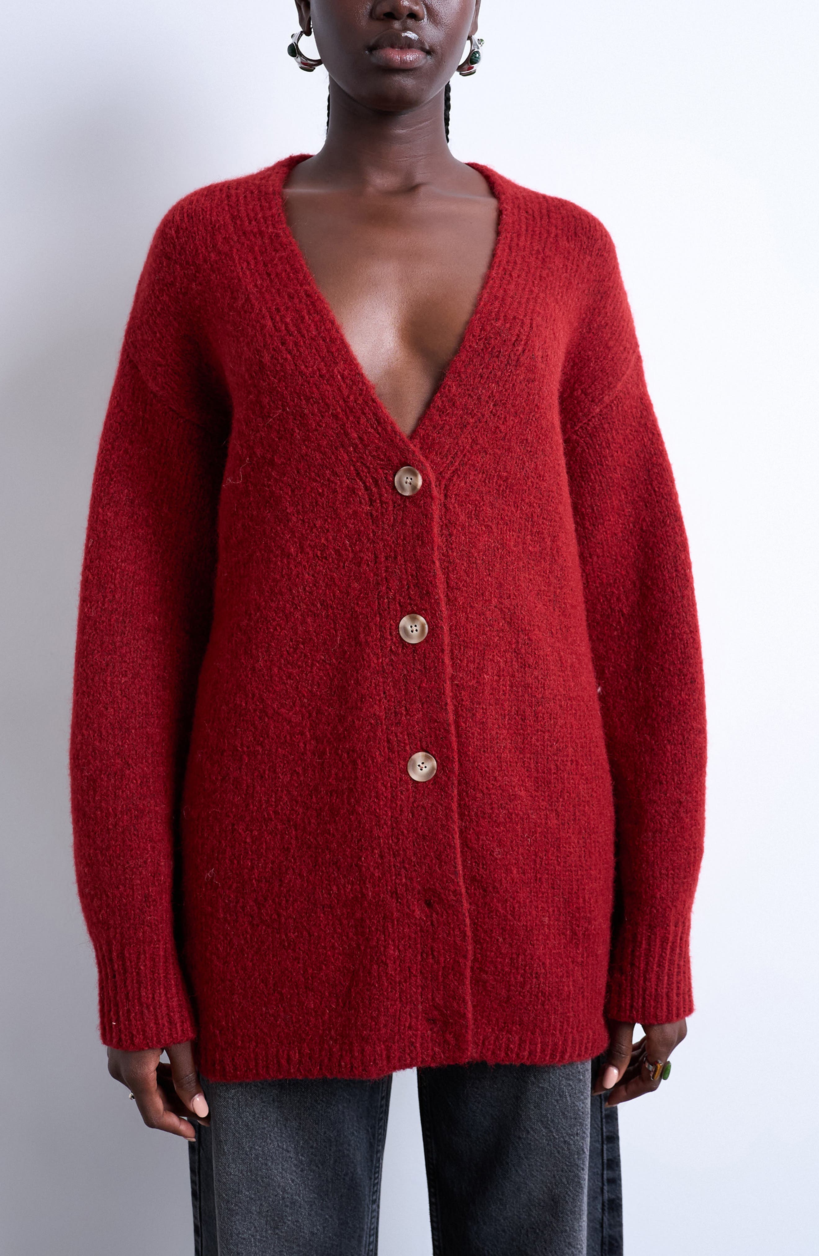 Easy V-Neck Longline Cardigan - image 1