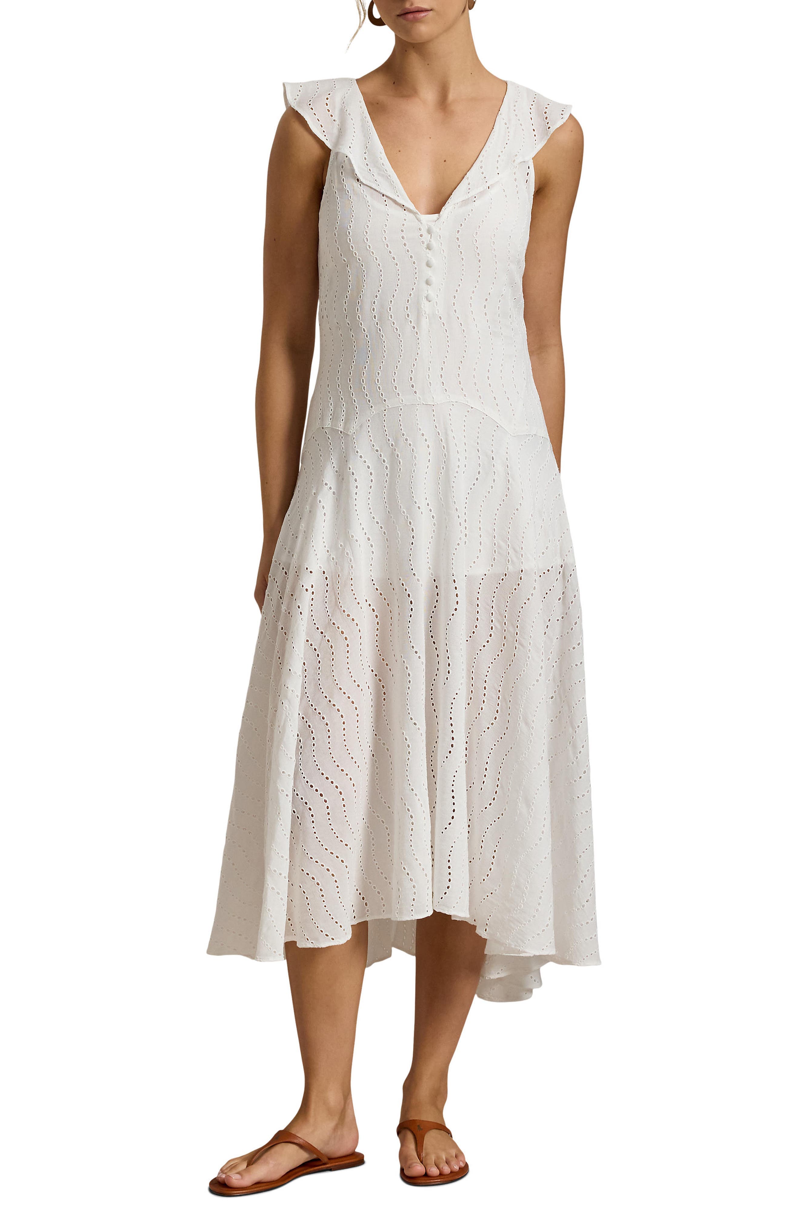Cotton Blend Eyelet Dress - image 1