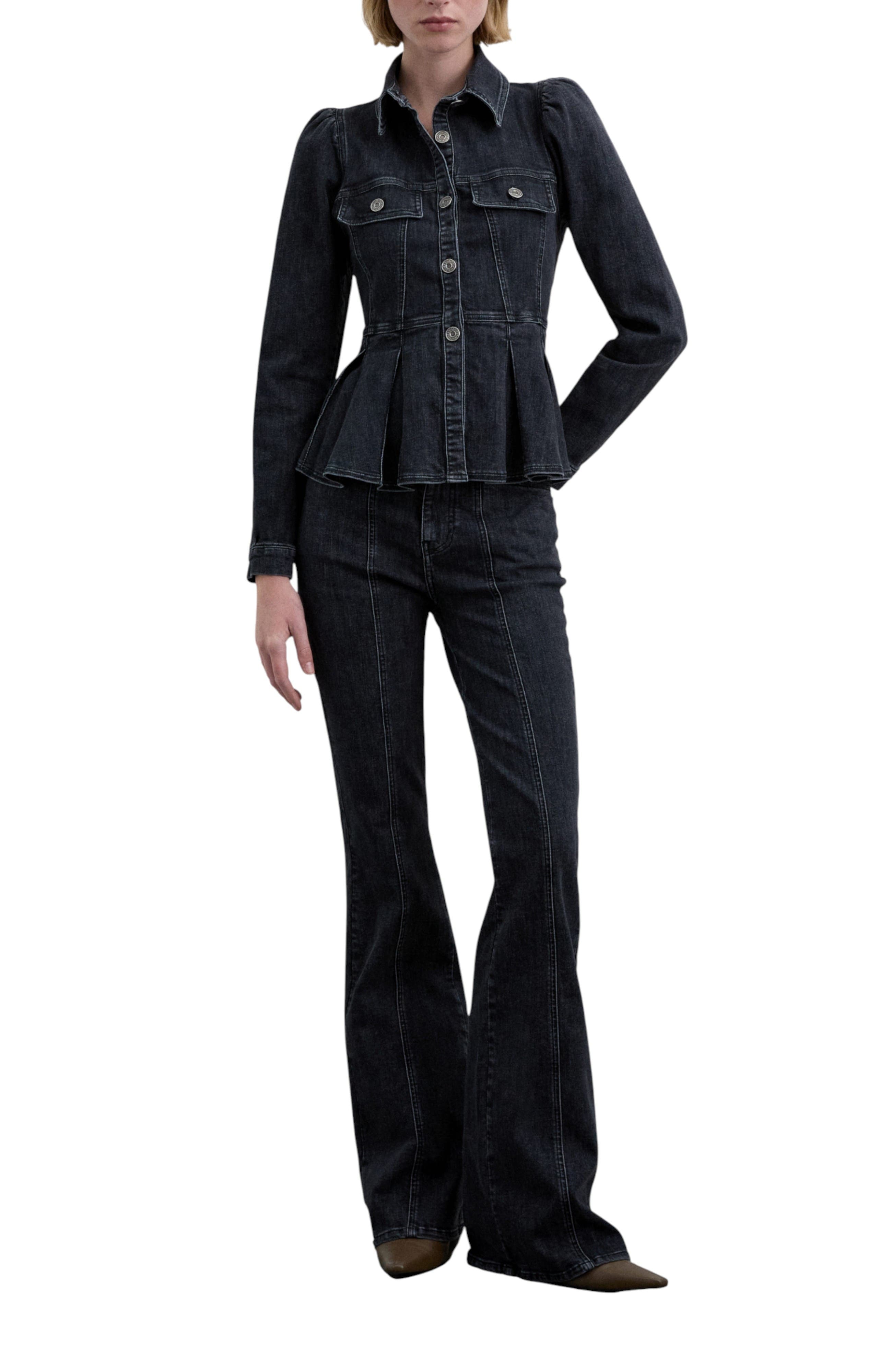Puffed Sleeve Denim Shirt - image 2
