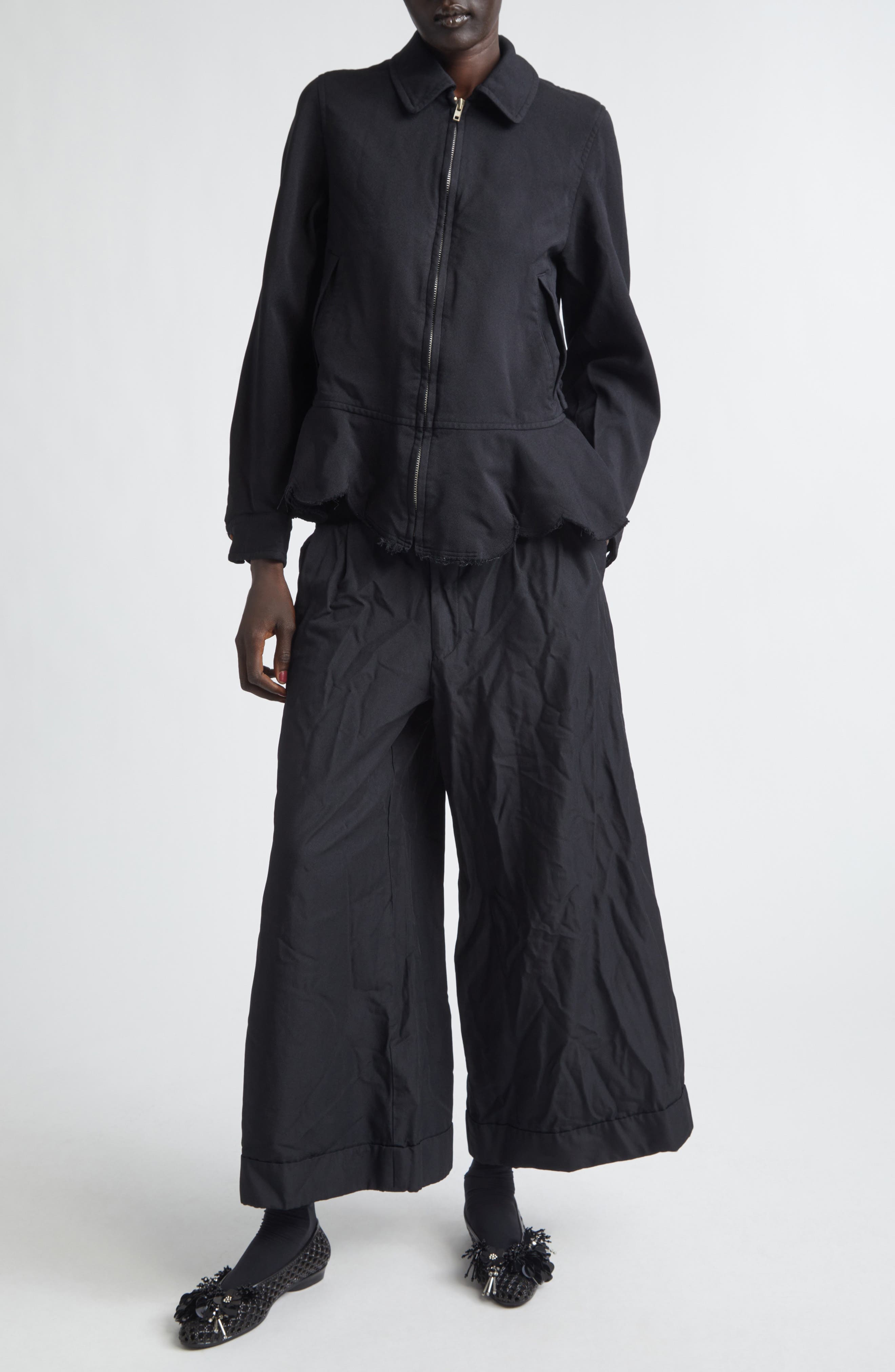 Raw Edge Gabardine Peplum Jacket - image 2