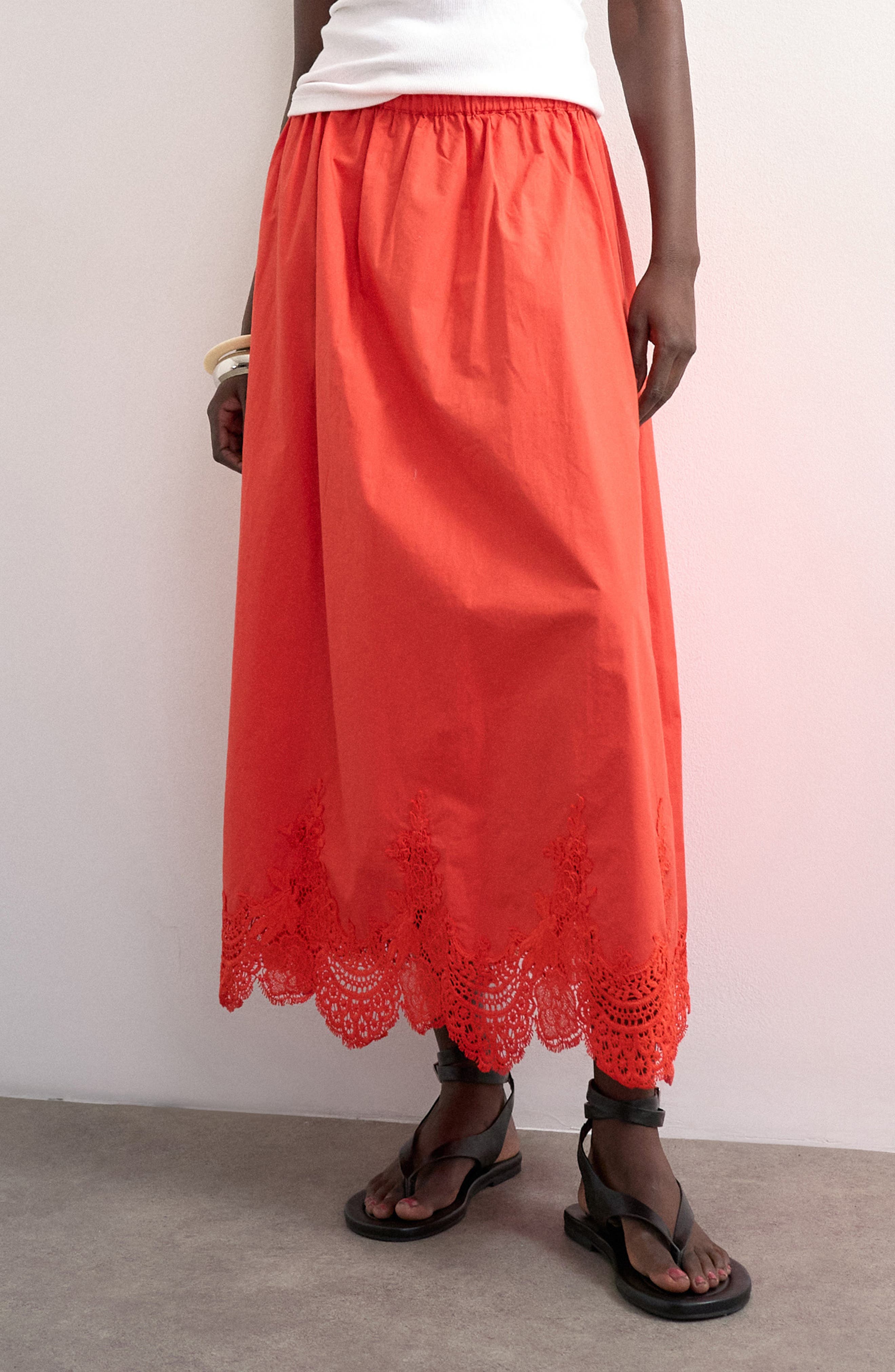 Lace Hem Maxi Skirt - image 1