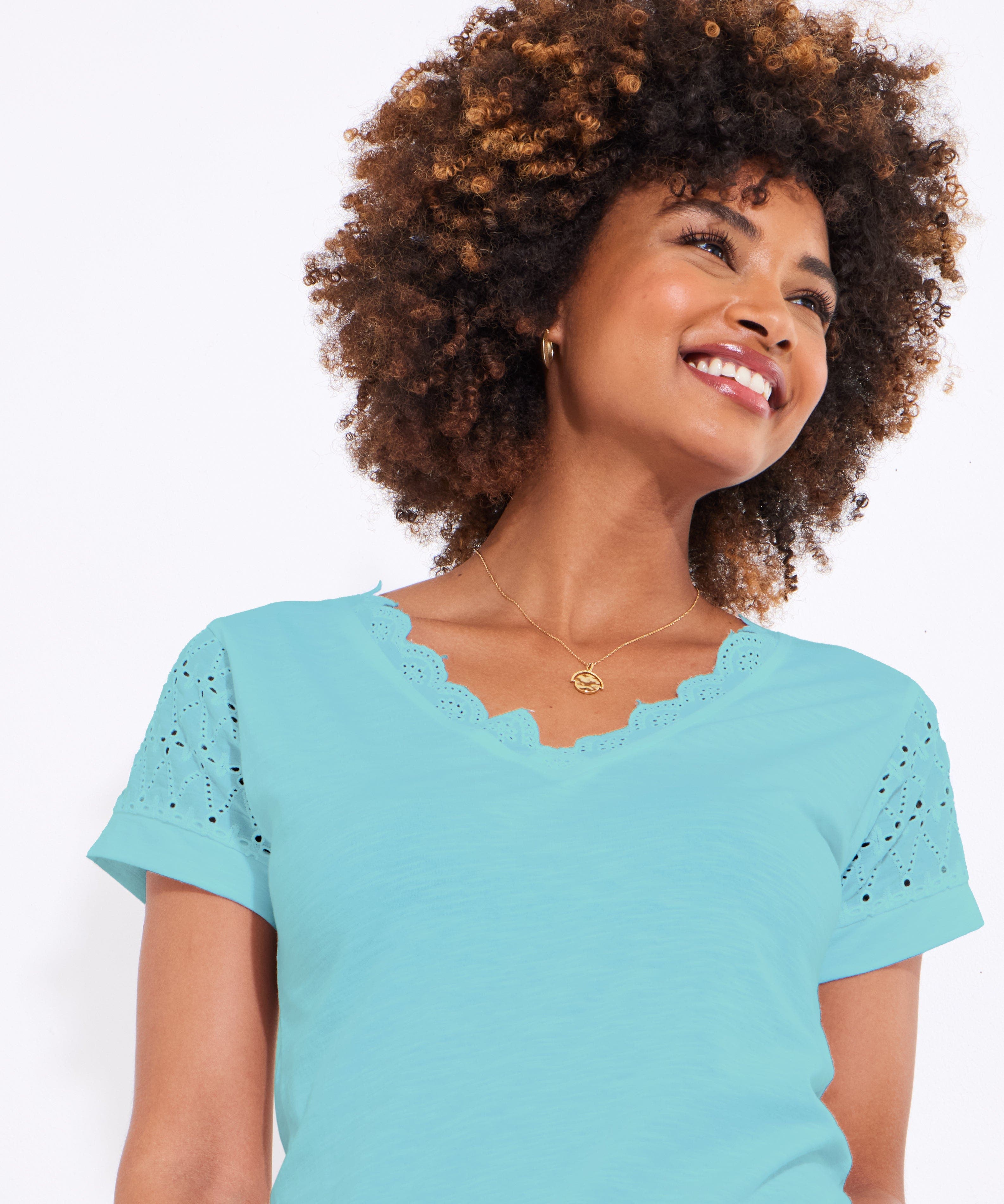 V-Neck Eyelet Tee - image 4