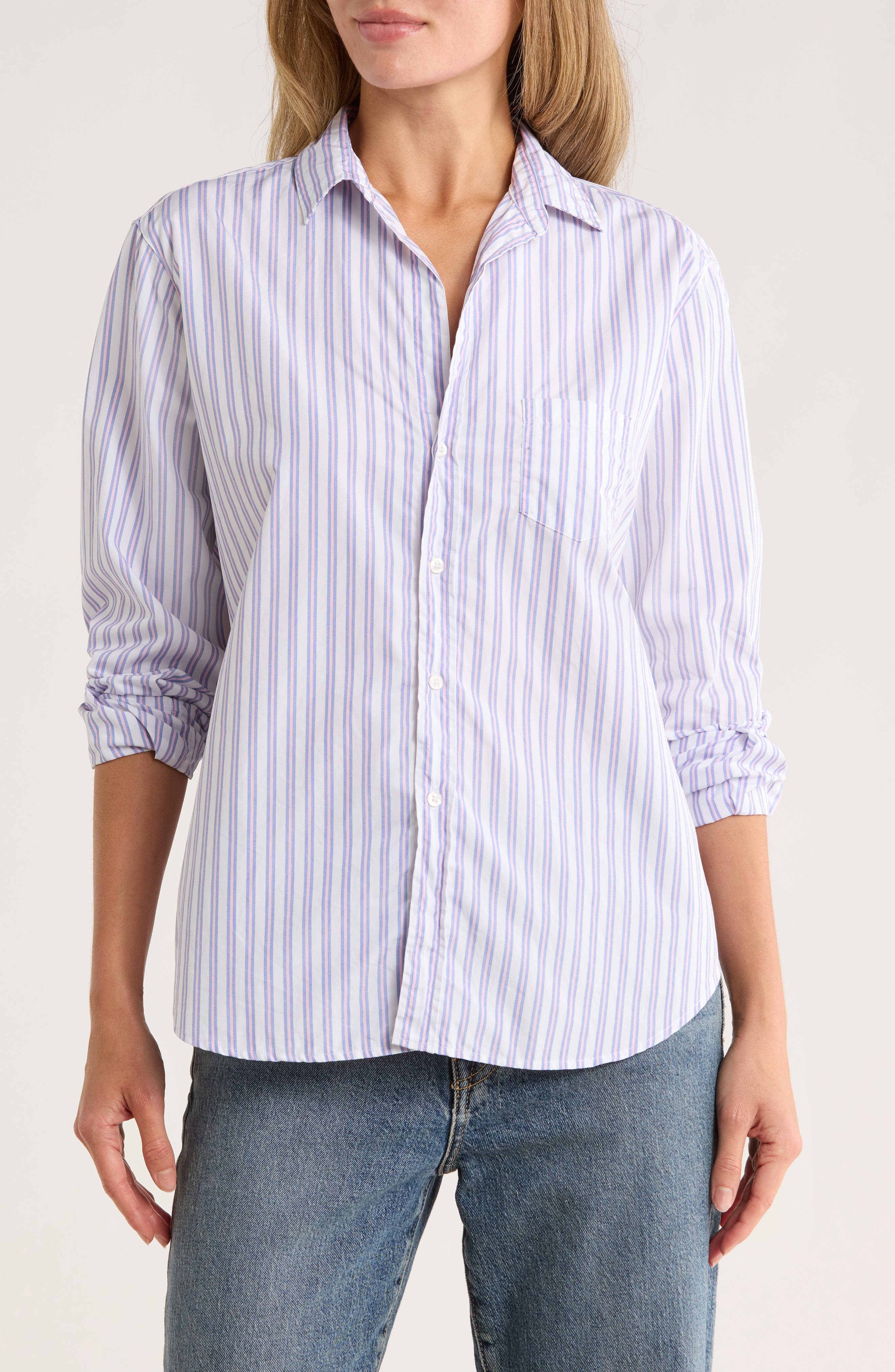 Stripe Relaxed Cotton Button-Up Shirt - image 1