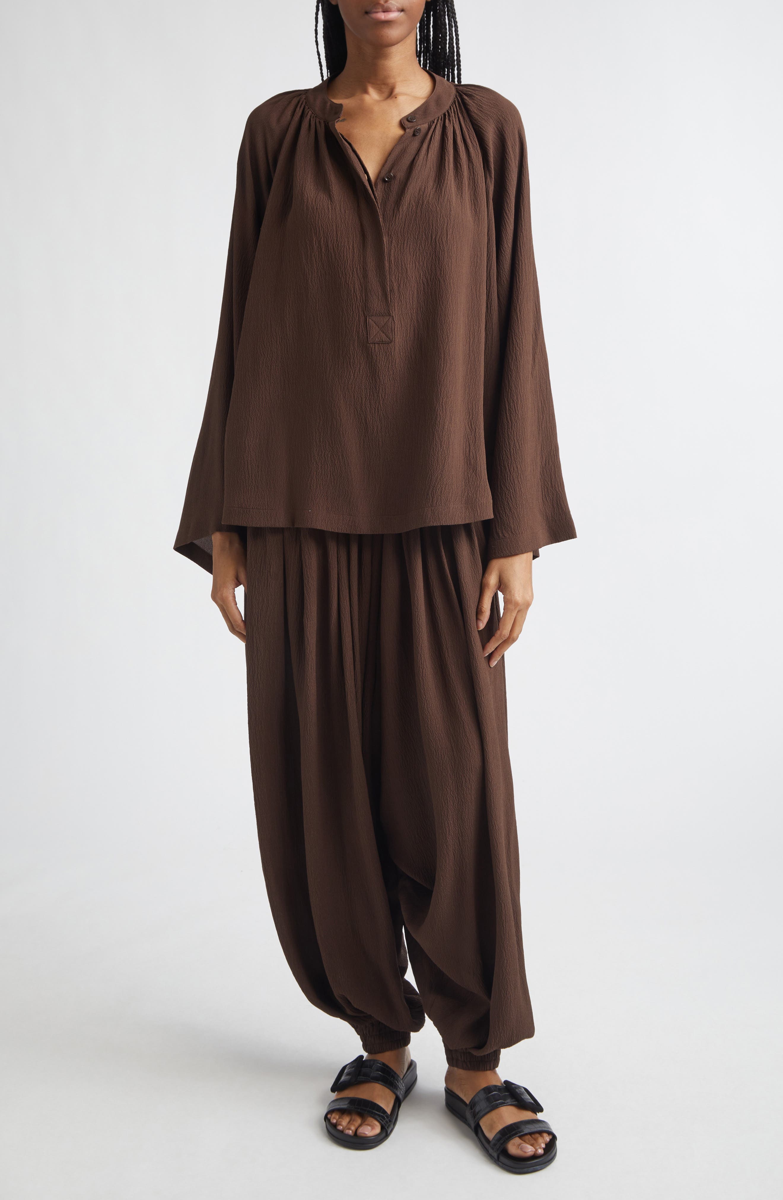 Sarouel Silk Seersucker Trousers - image 2