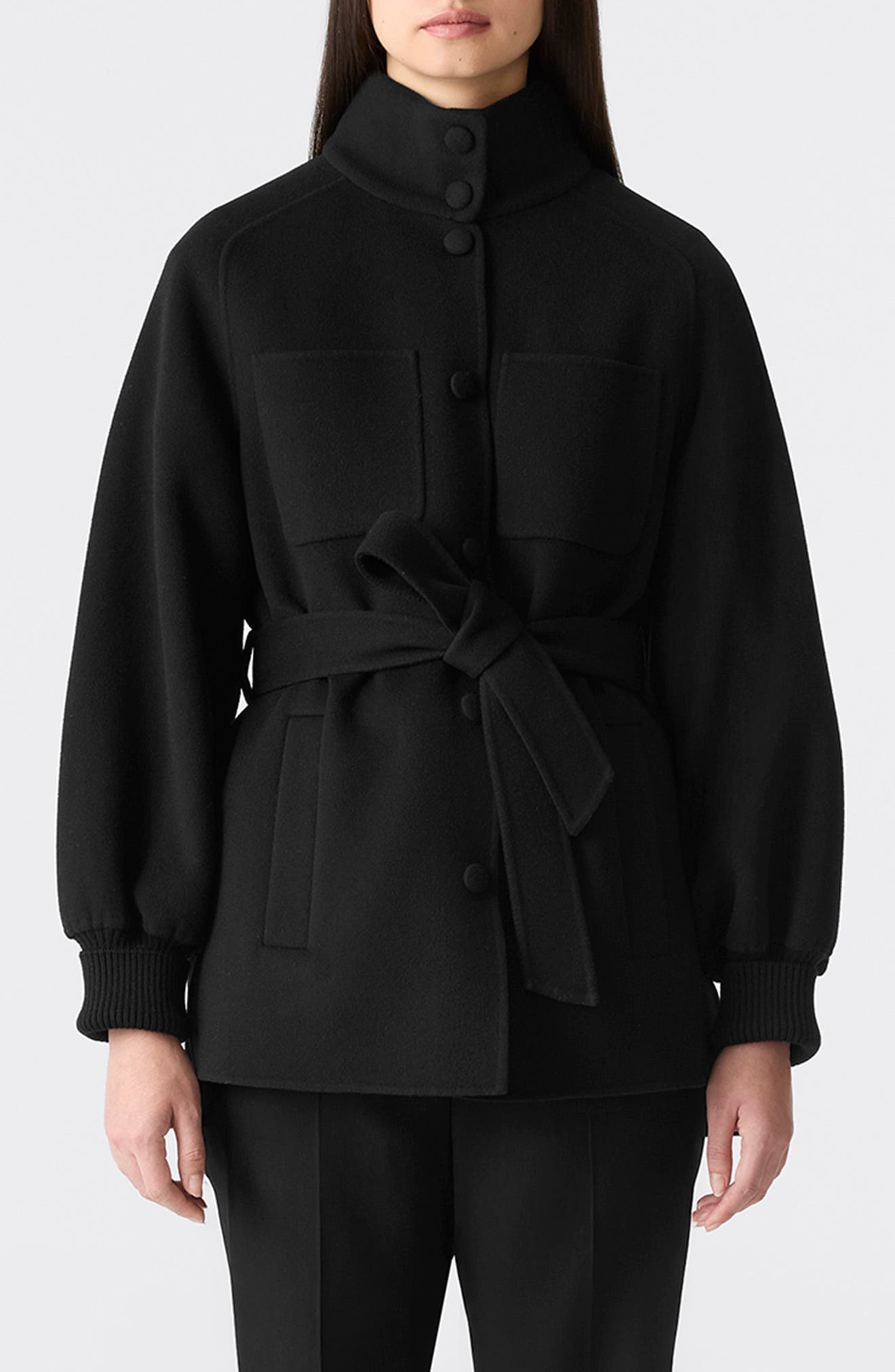 Shania Double Face Belted Wool Jacket - image 1