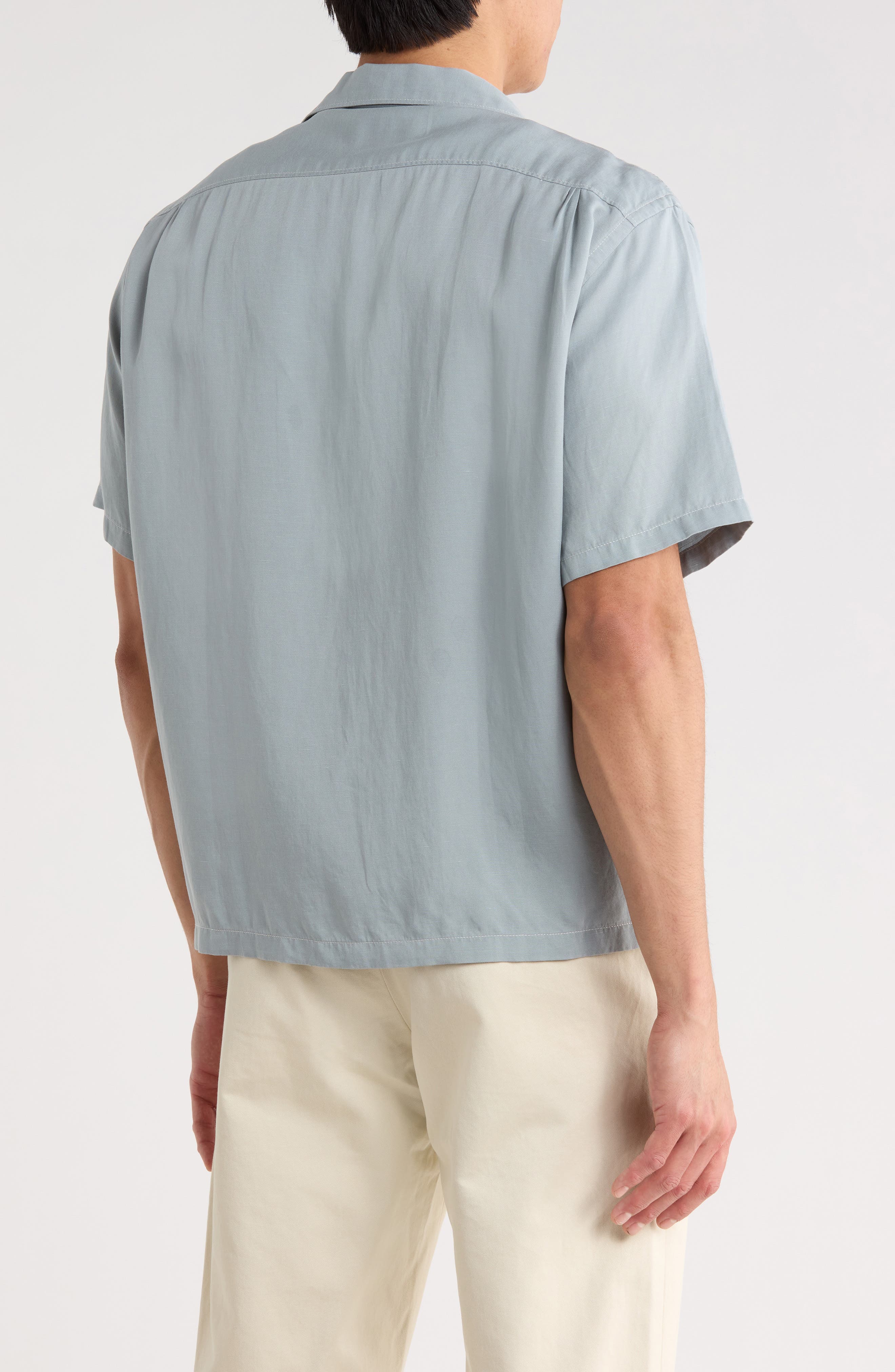 Draped Linen Deuce Coupe Camp Shirt - image 2