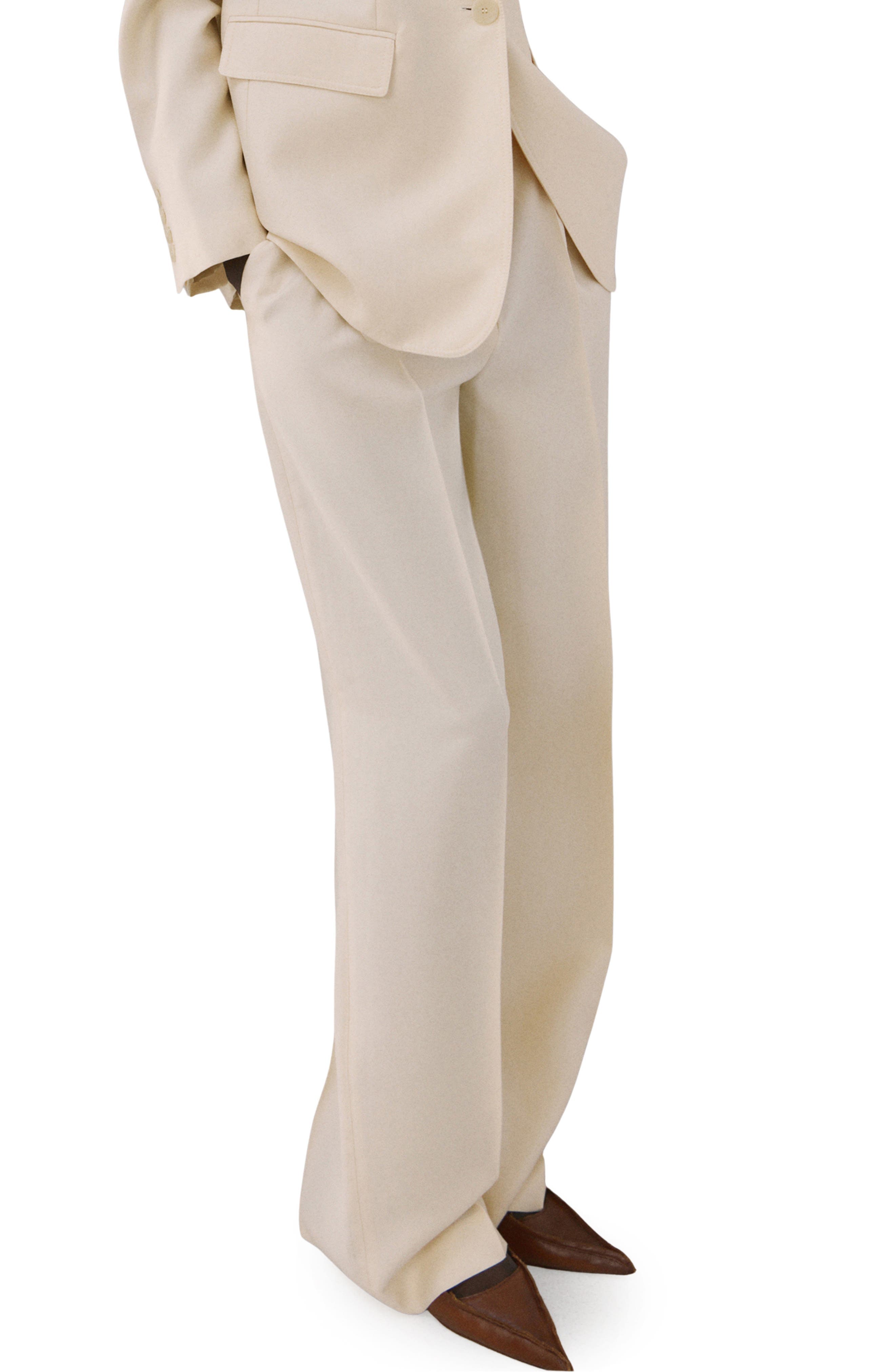 Pleated Mid Rise Wide Leg Pants - image 3