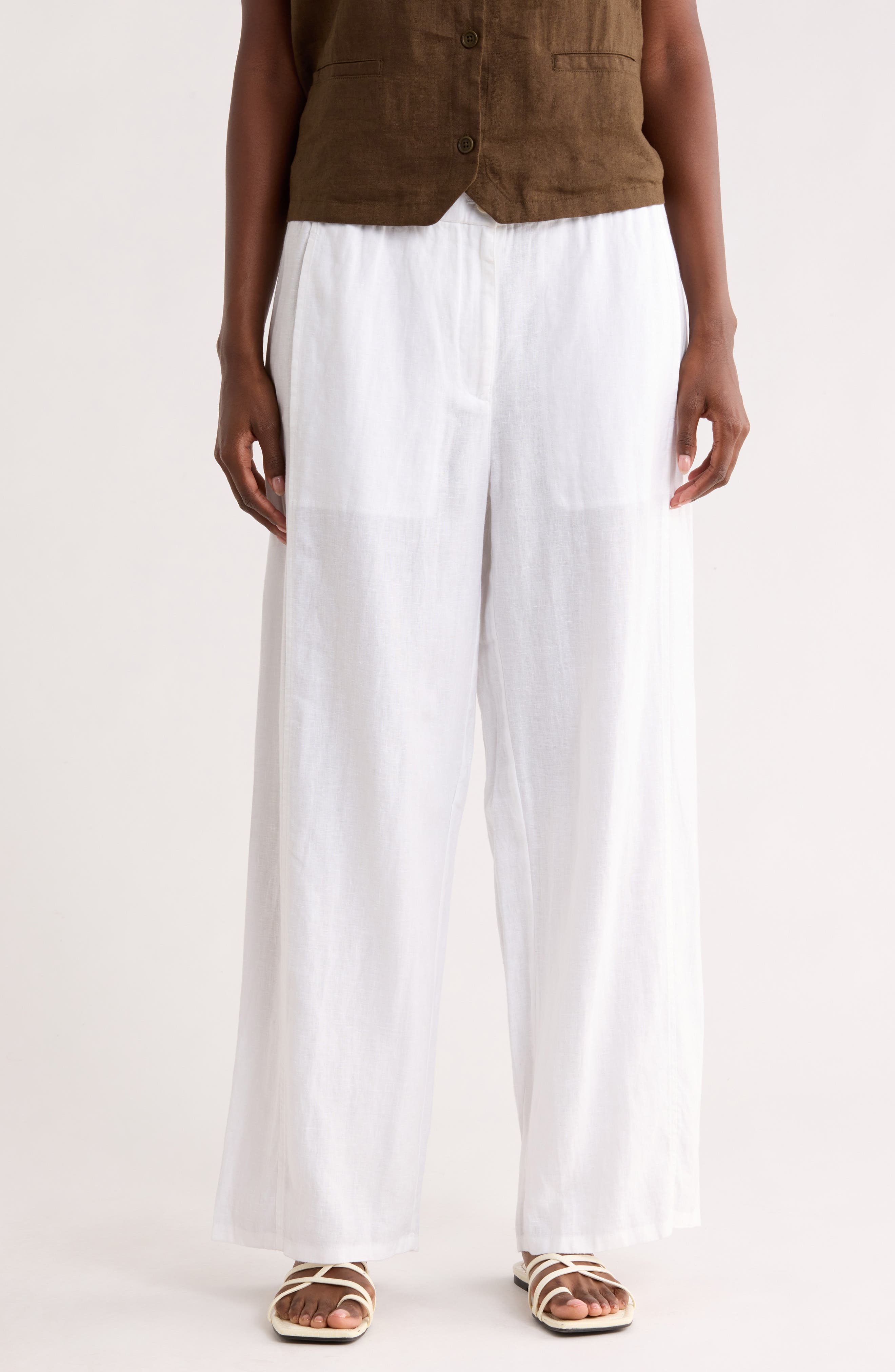 Wide Leg Organic Linen Ankle Pants - image 3
