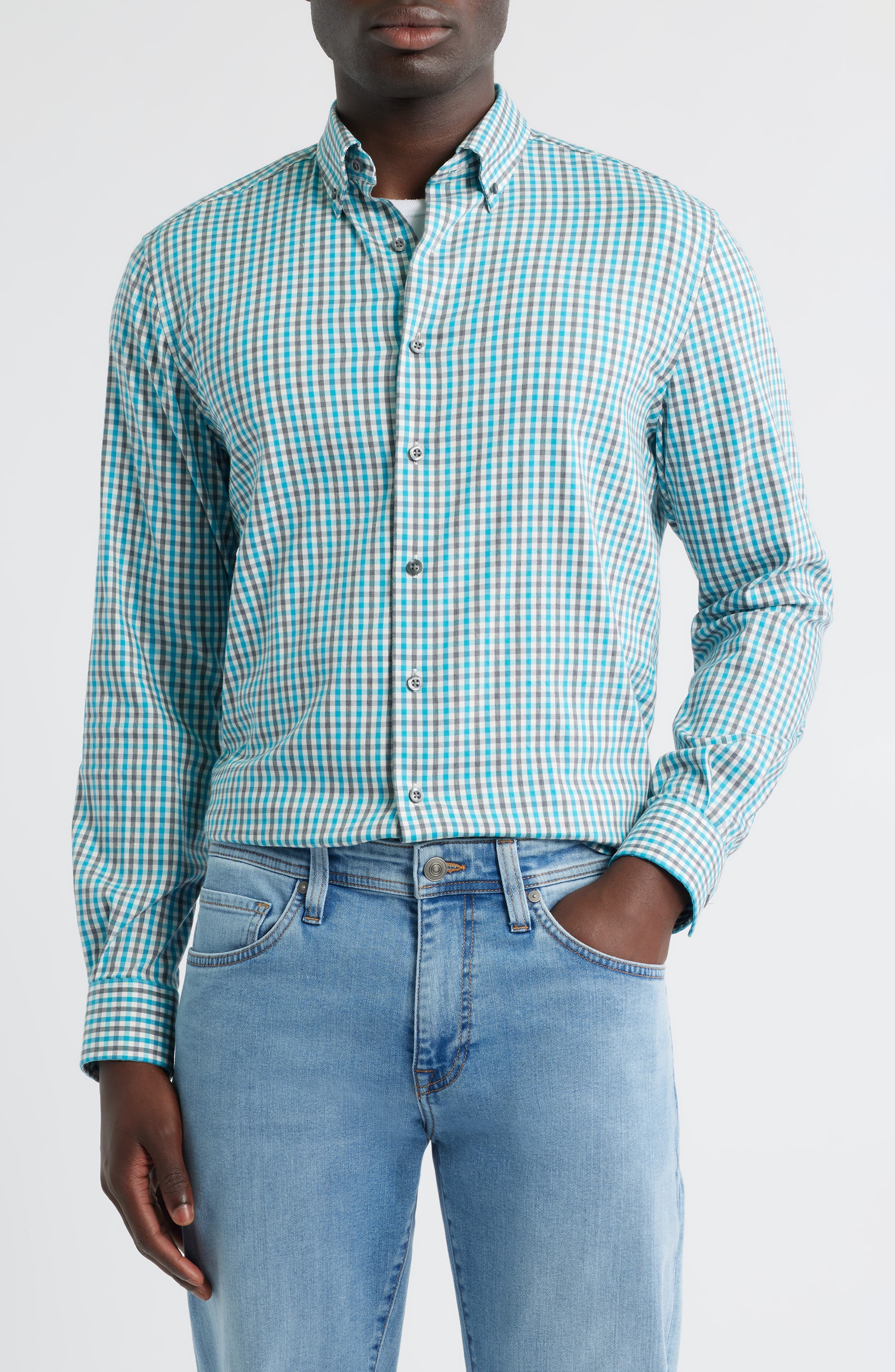 Kirtland Check Stretch Button-Down Shirt - image 1