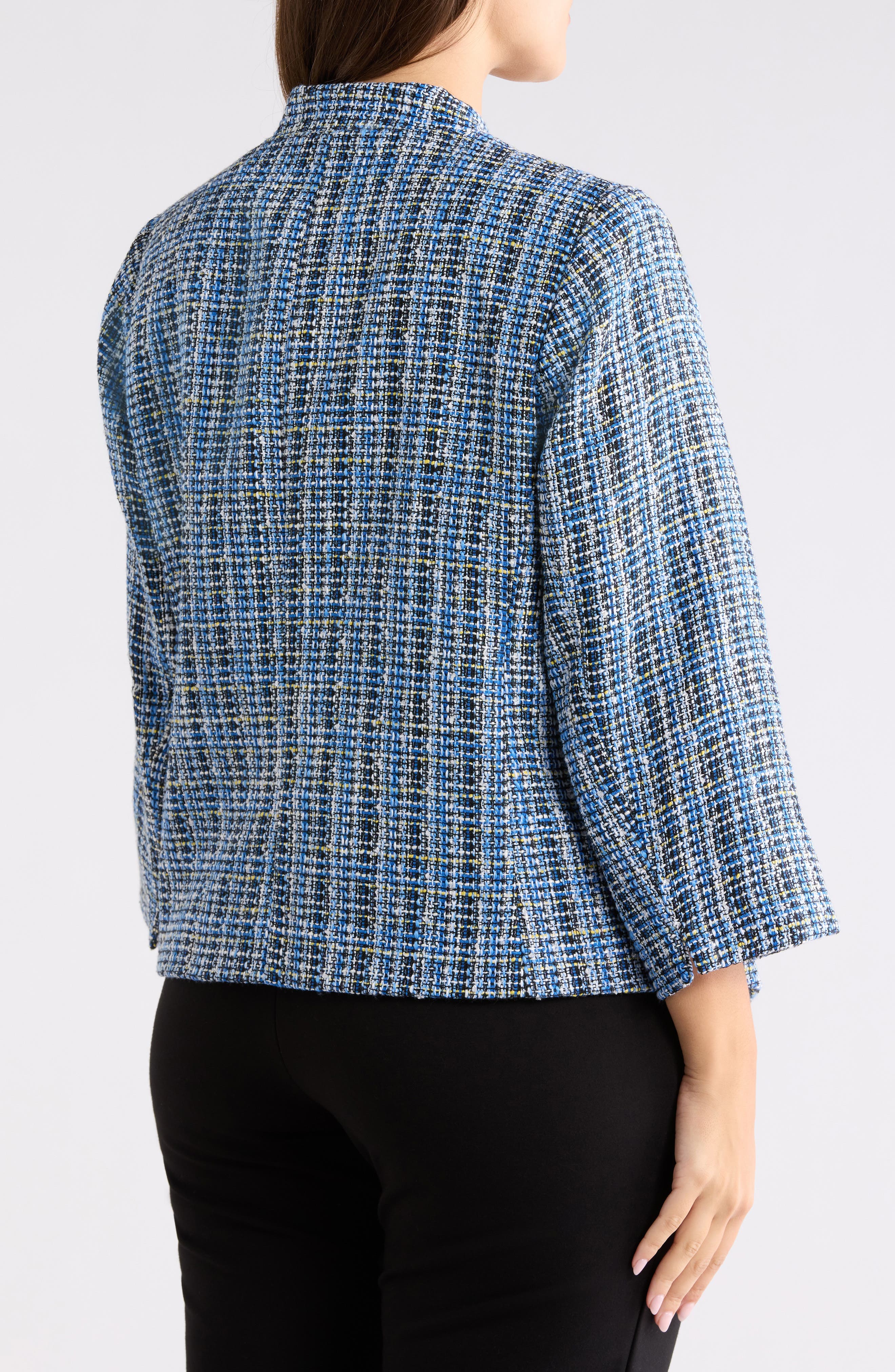 Collarless Tweed Blazer - image 2