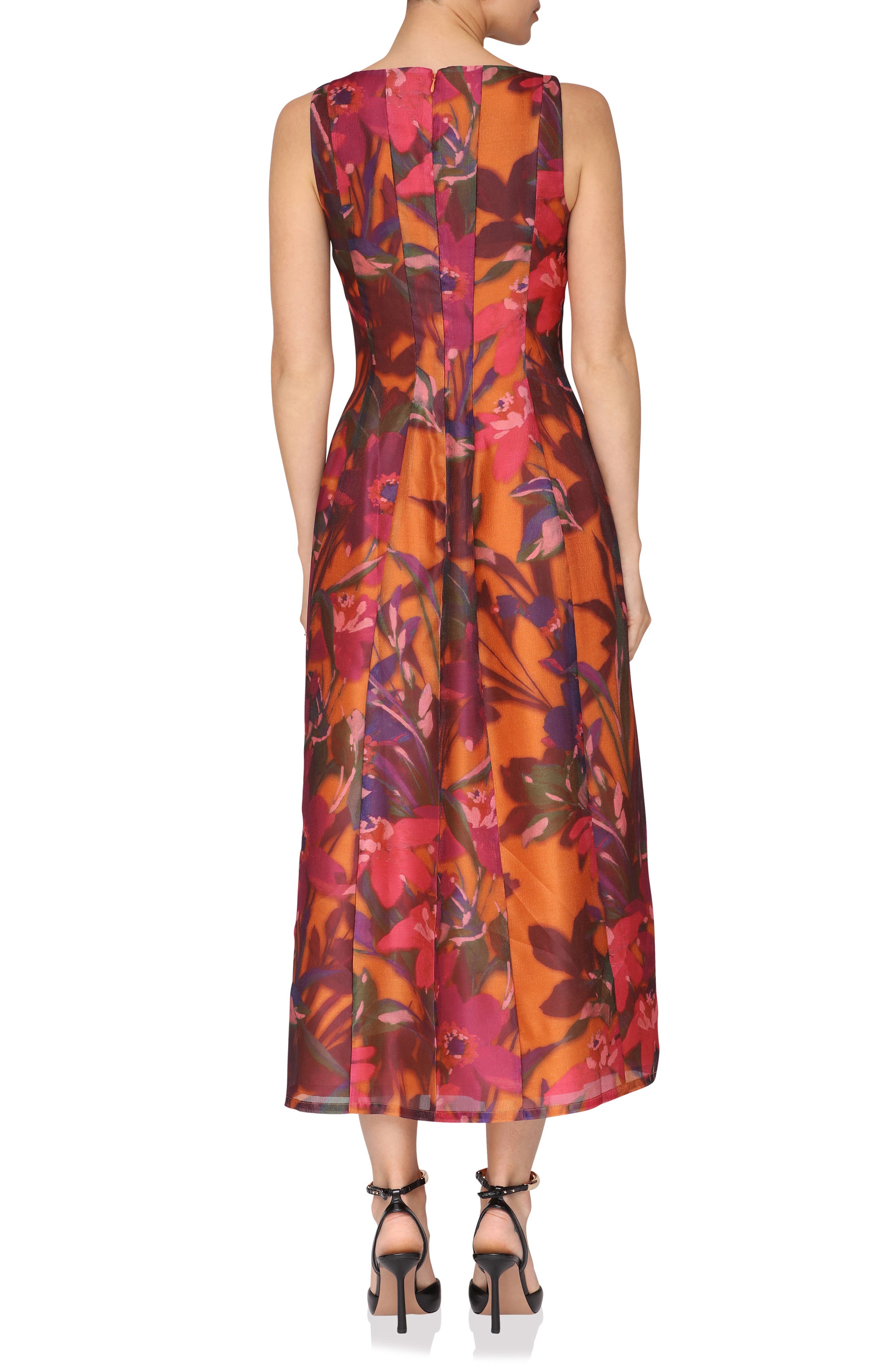 Print Sleeveless Lantern Midi Dress - image 2