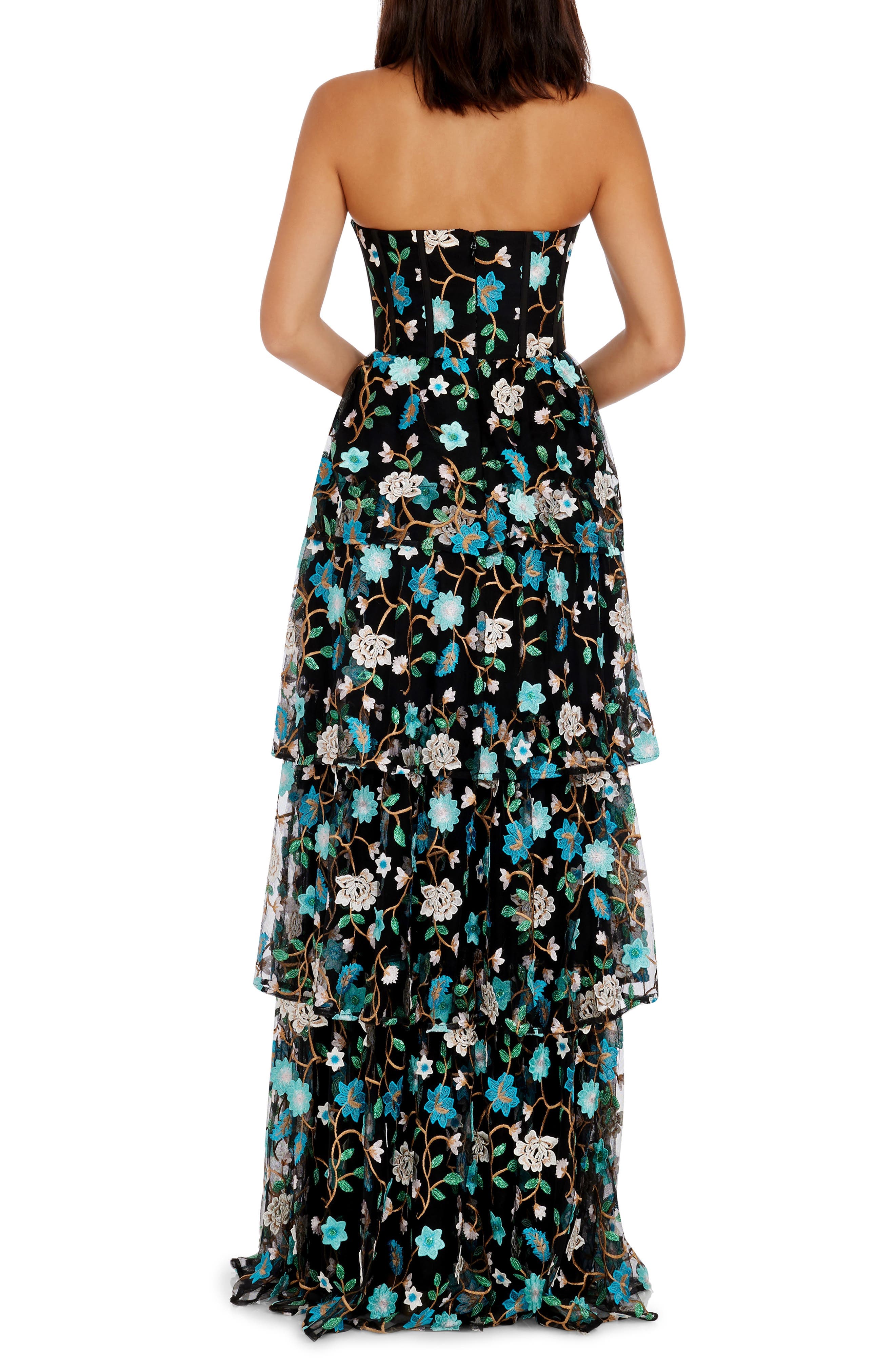 Layana Floral Embroidery Strapless Gown - image 2